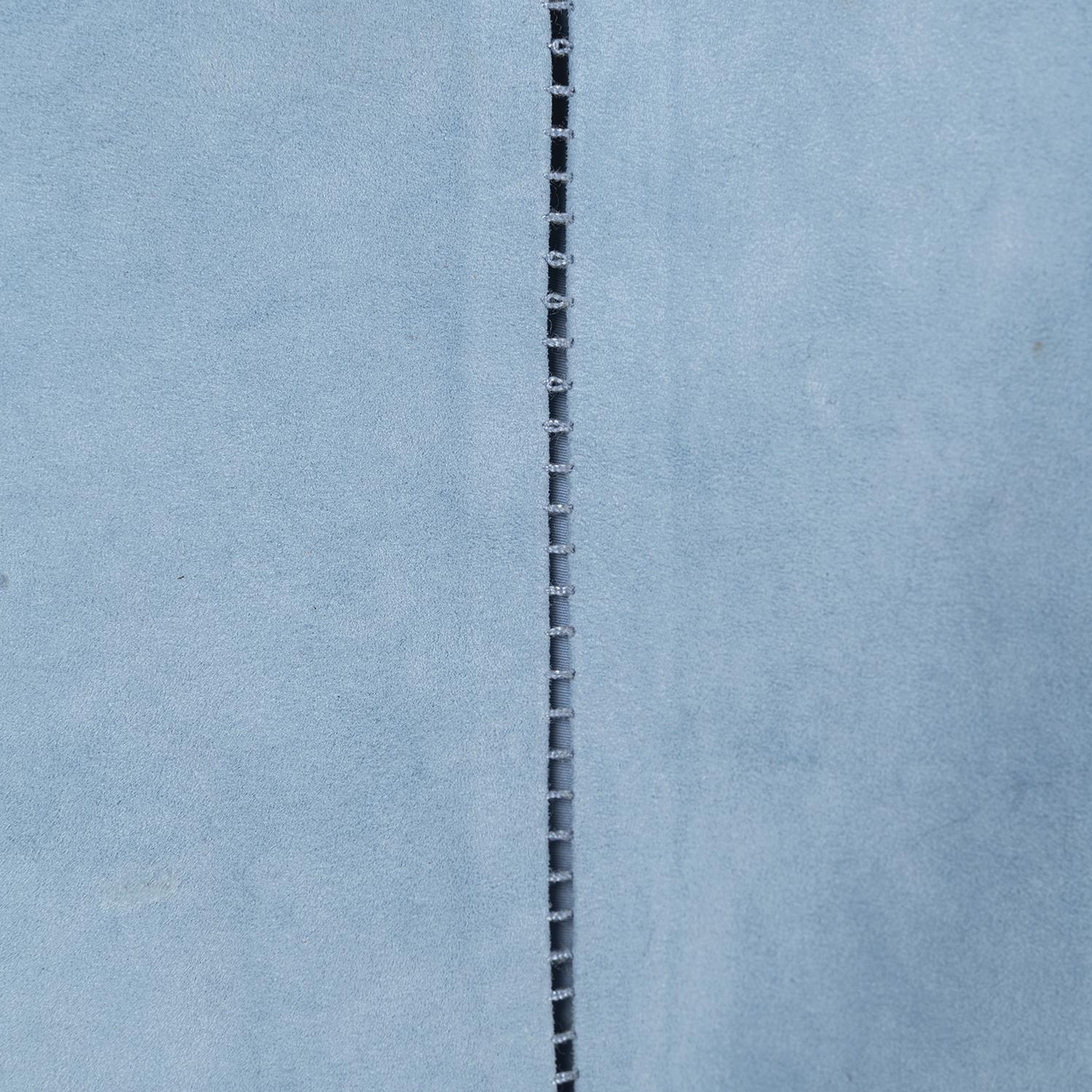 Kadın Mavi Askılı V Yaka Süet Bluz