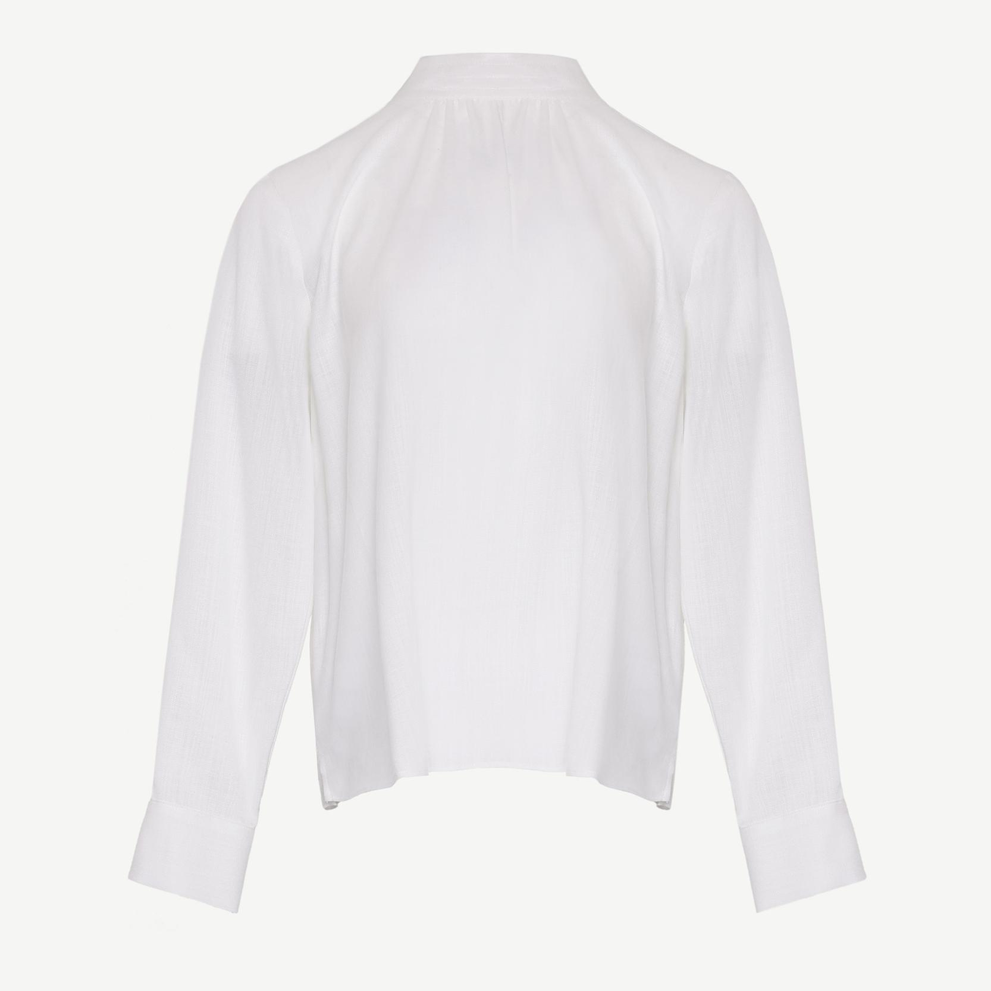 YARGICI Büzgü Detaylı Dik Yakalı Bluz