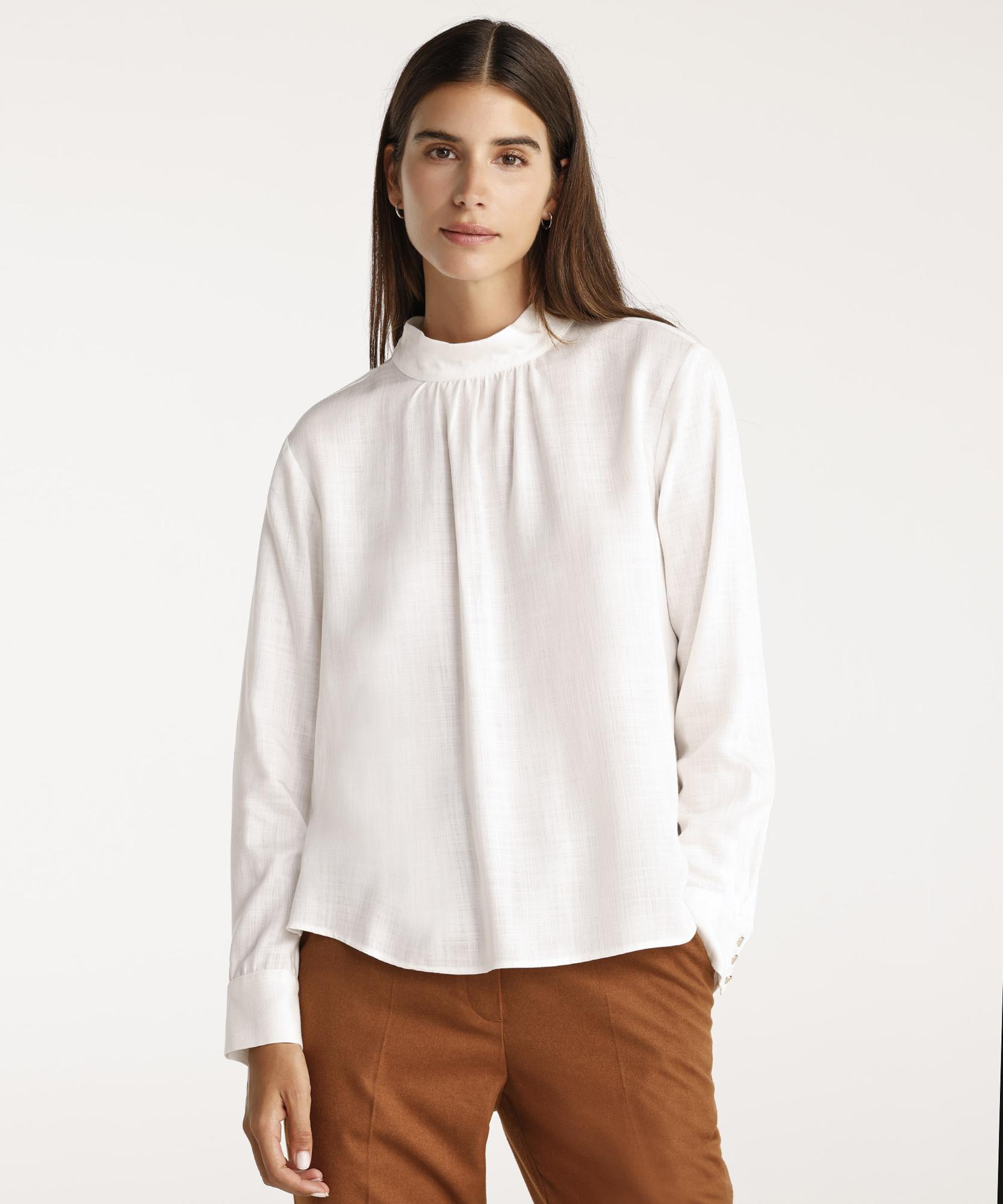 YARGICI Büzgü Detaylı Dik Yakalı Bluz