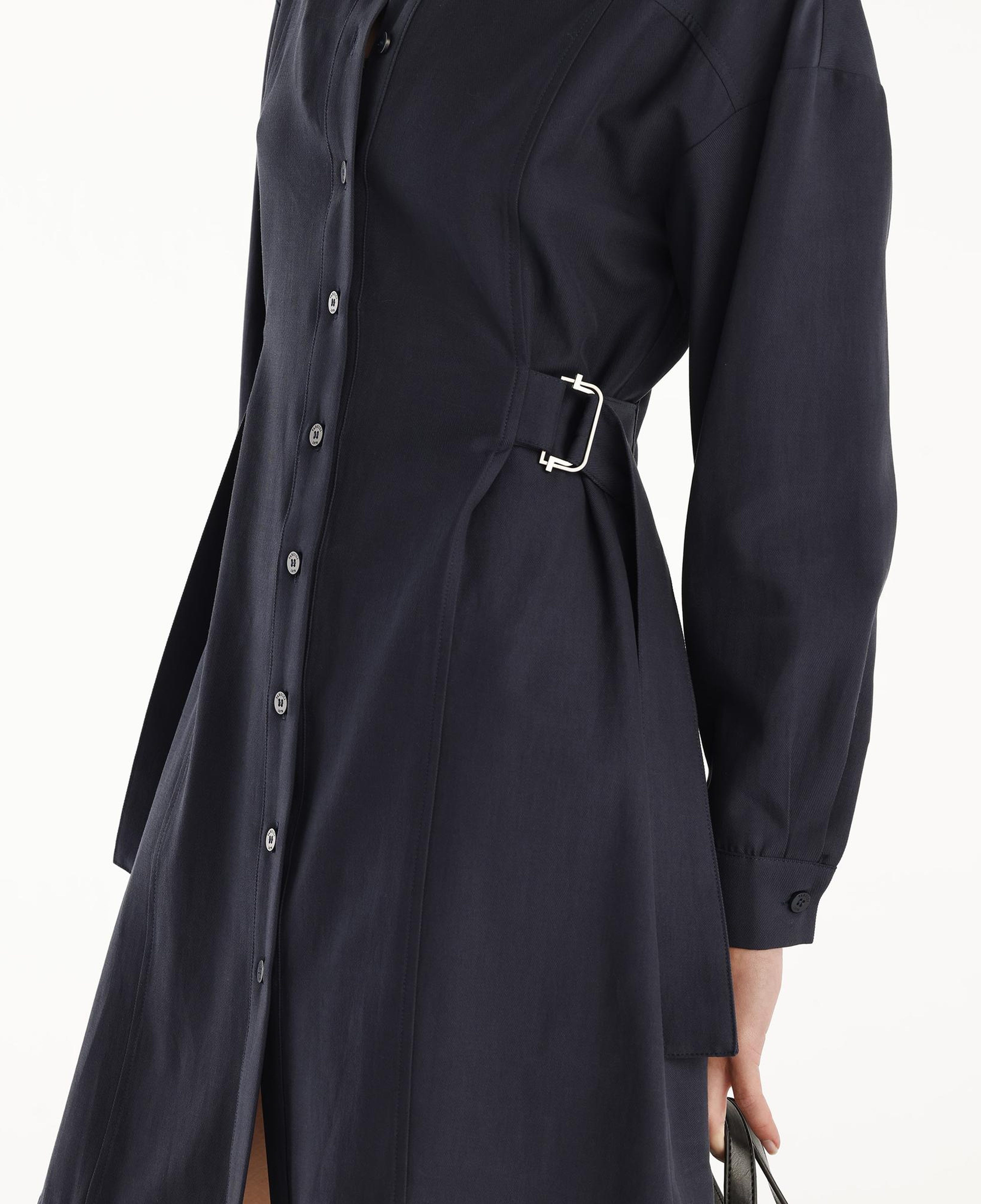 YARGICI Kemer Detaylı Uzun Kollu Hakim Yaka Kısa Gömlek Elbise