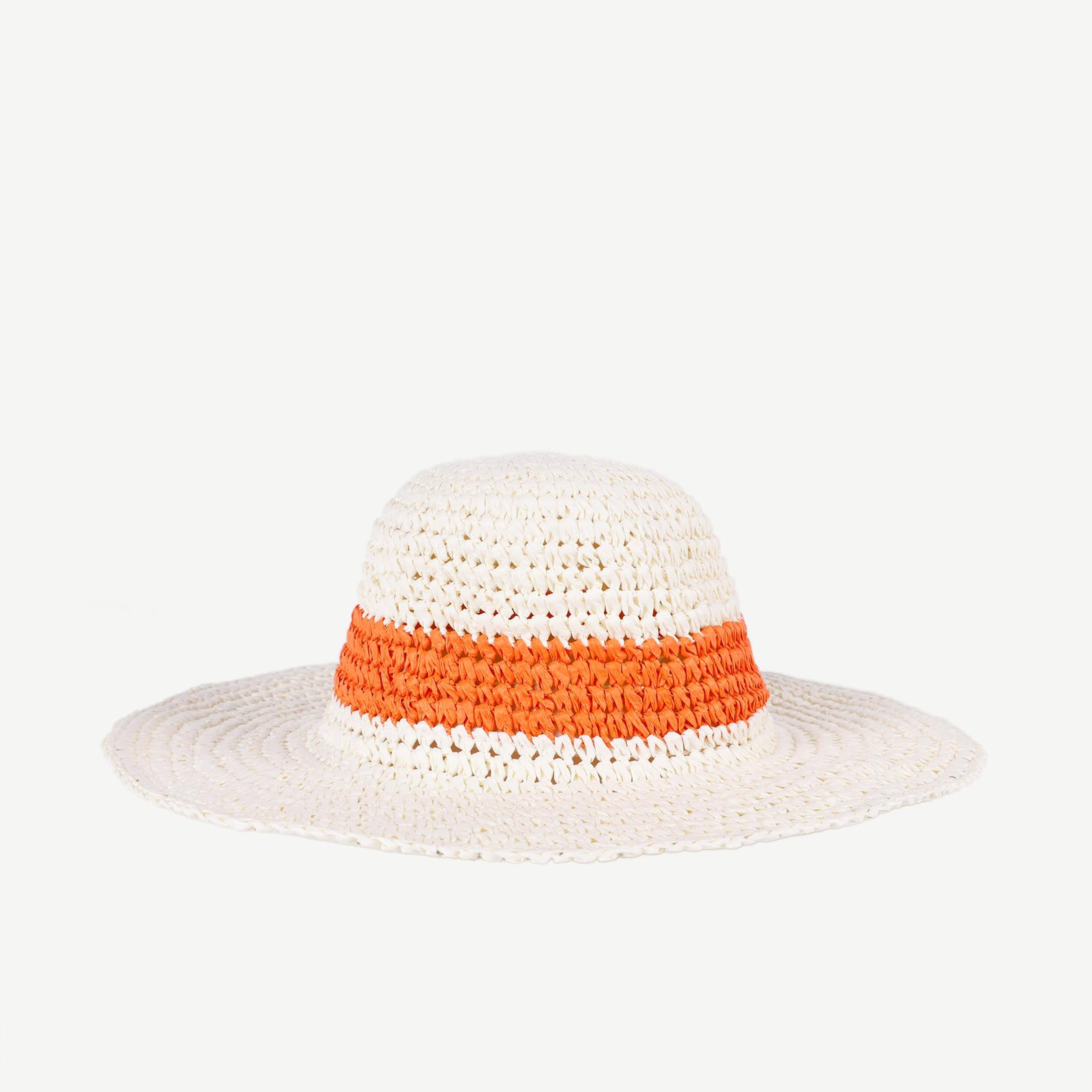 YARGICI Turuncu Detaylı Hasır Şapka