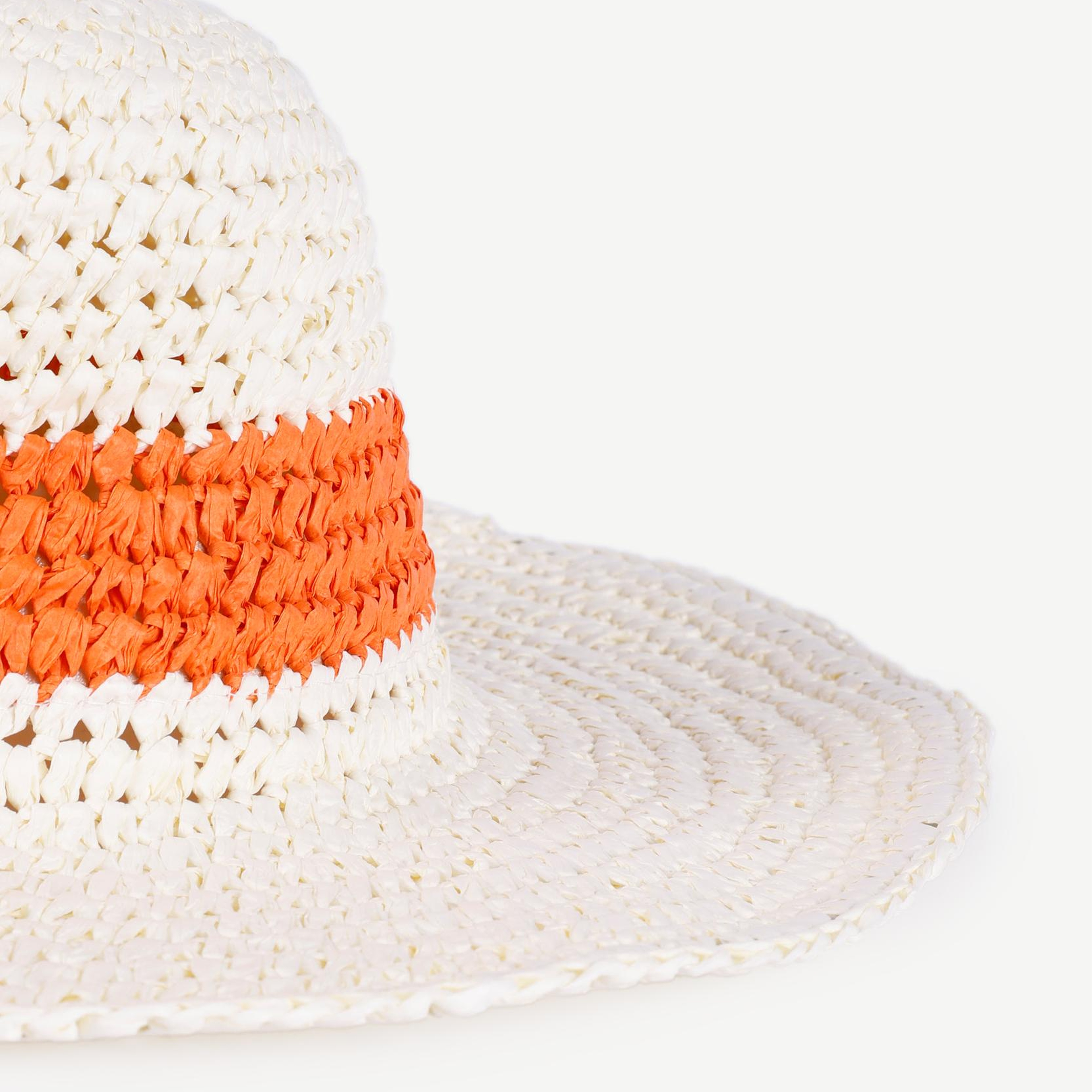 YARGICI Turuncu Detaylı Hasır Şapka