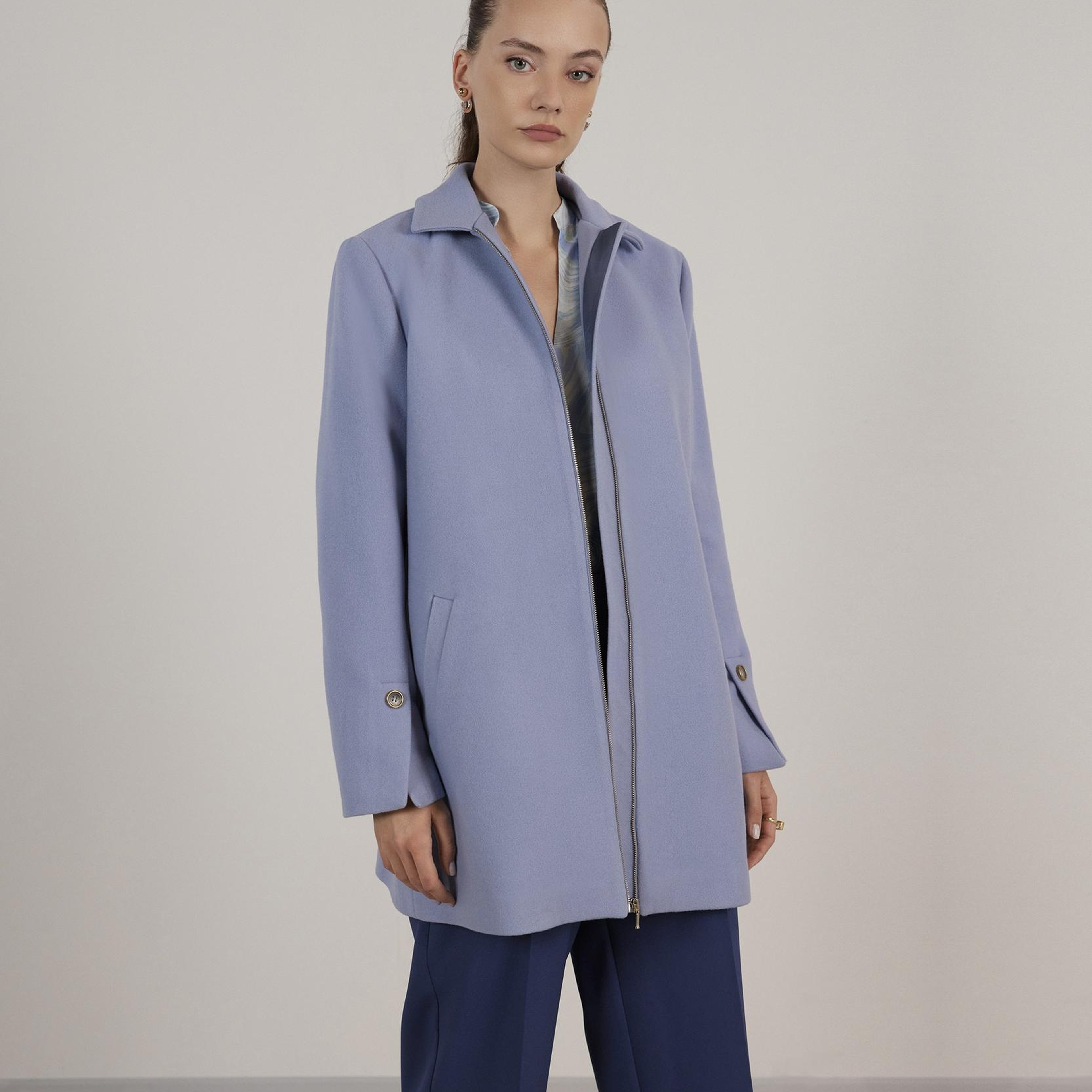 YARGICI Fermuar Detaylı Palto