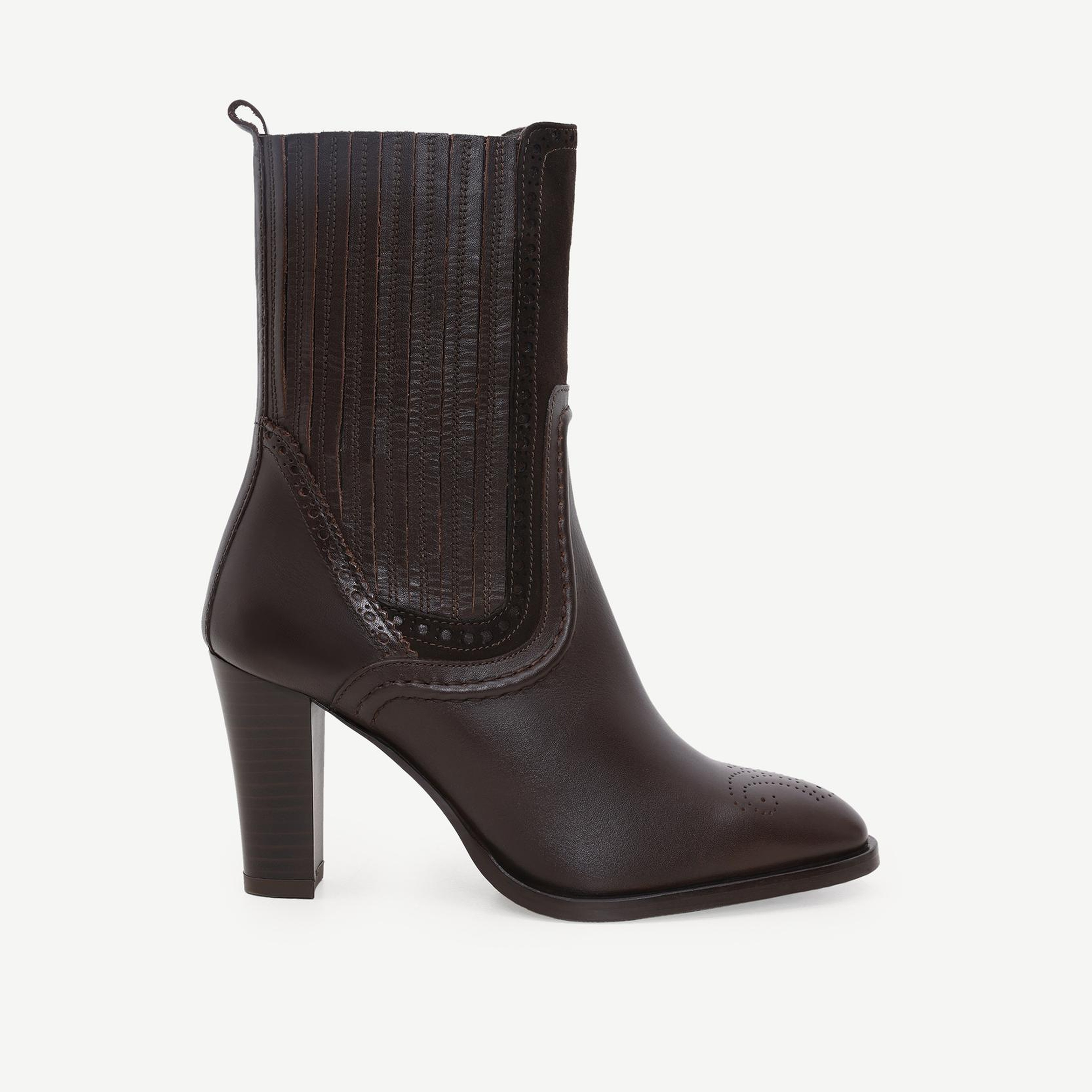 YARGICI Lastik Detaylı Yumuşak Deri Topuklu Bot