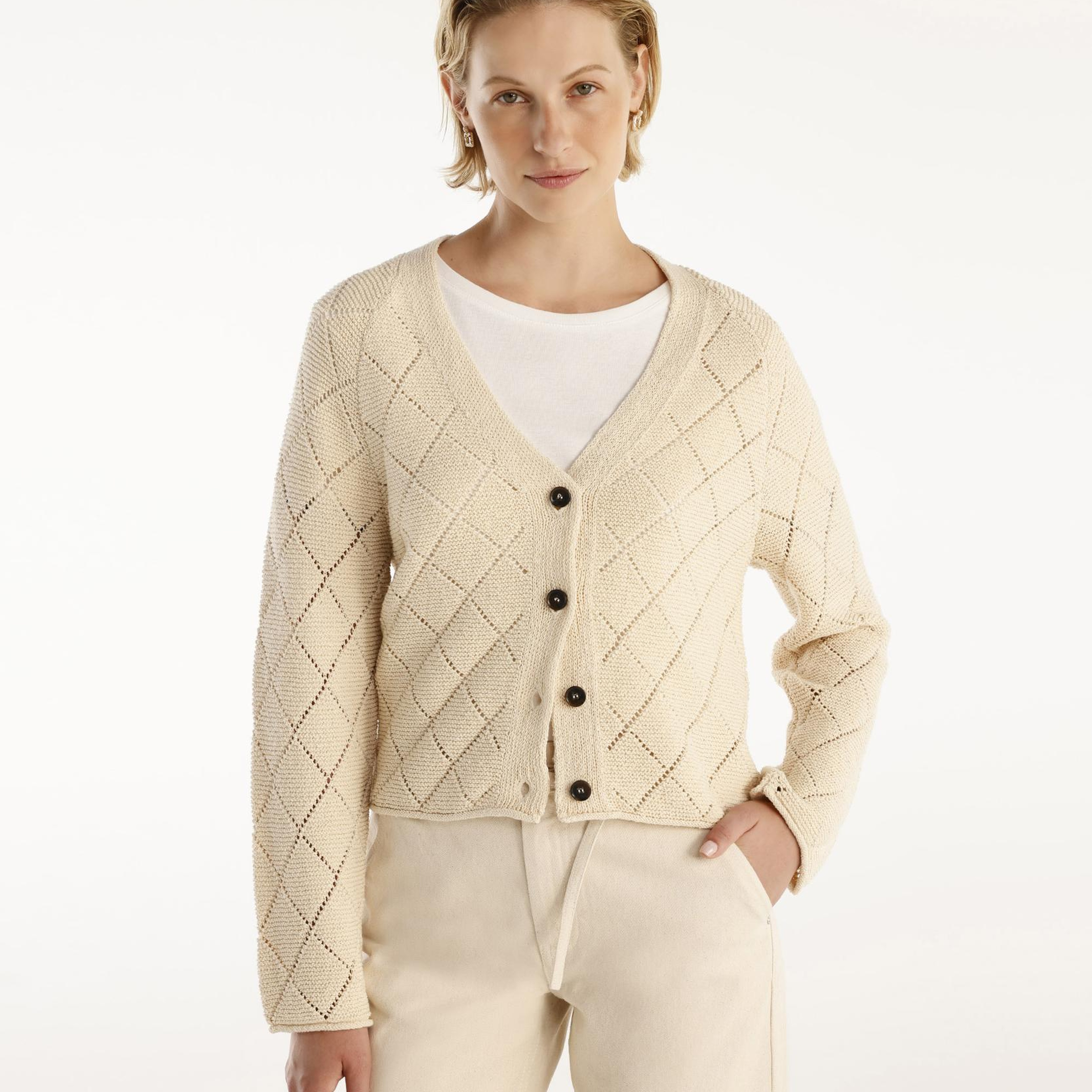 YARGICI V Yaka Dekorlu Hırka