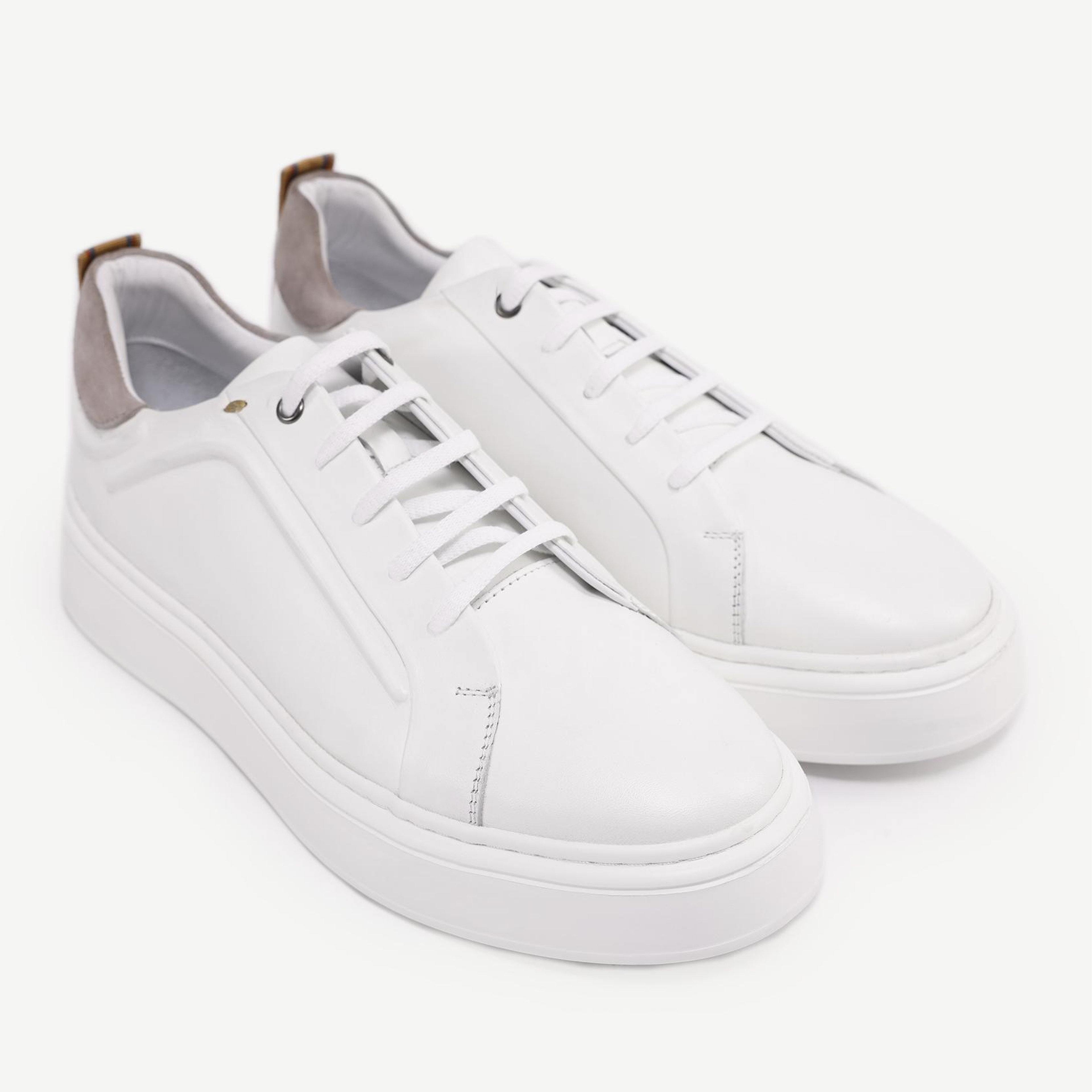 YARGICI Silikon Kabartmanlı Deri Bağlı Sneakers