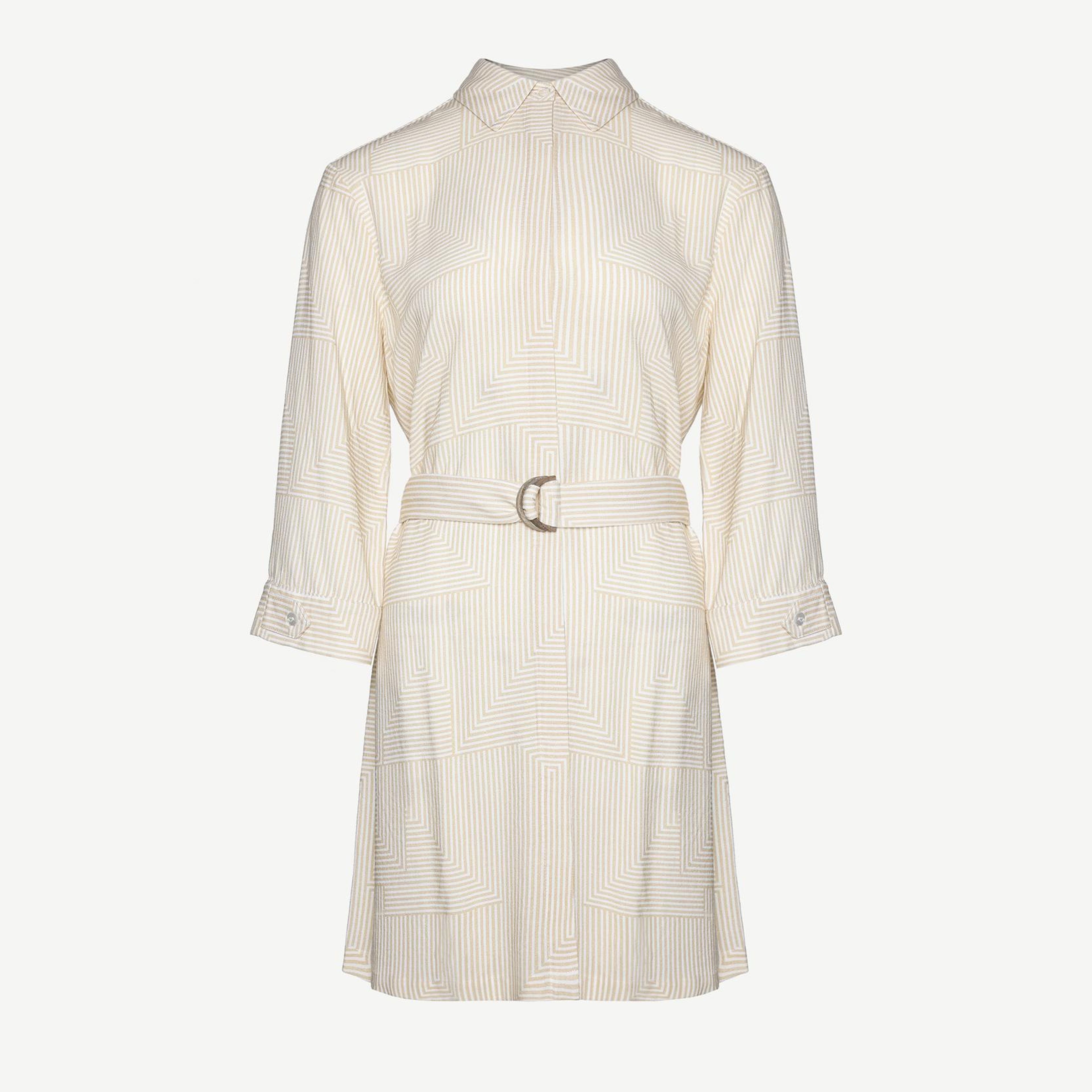 YARGICI Uzun Kollu Kemerli Kısa Gömlek Elbise