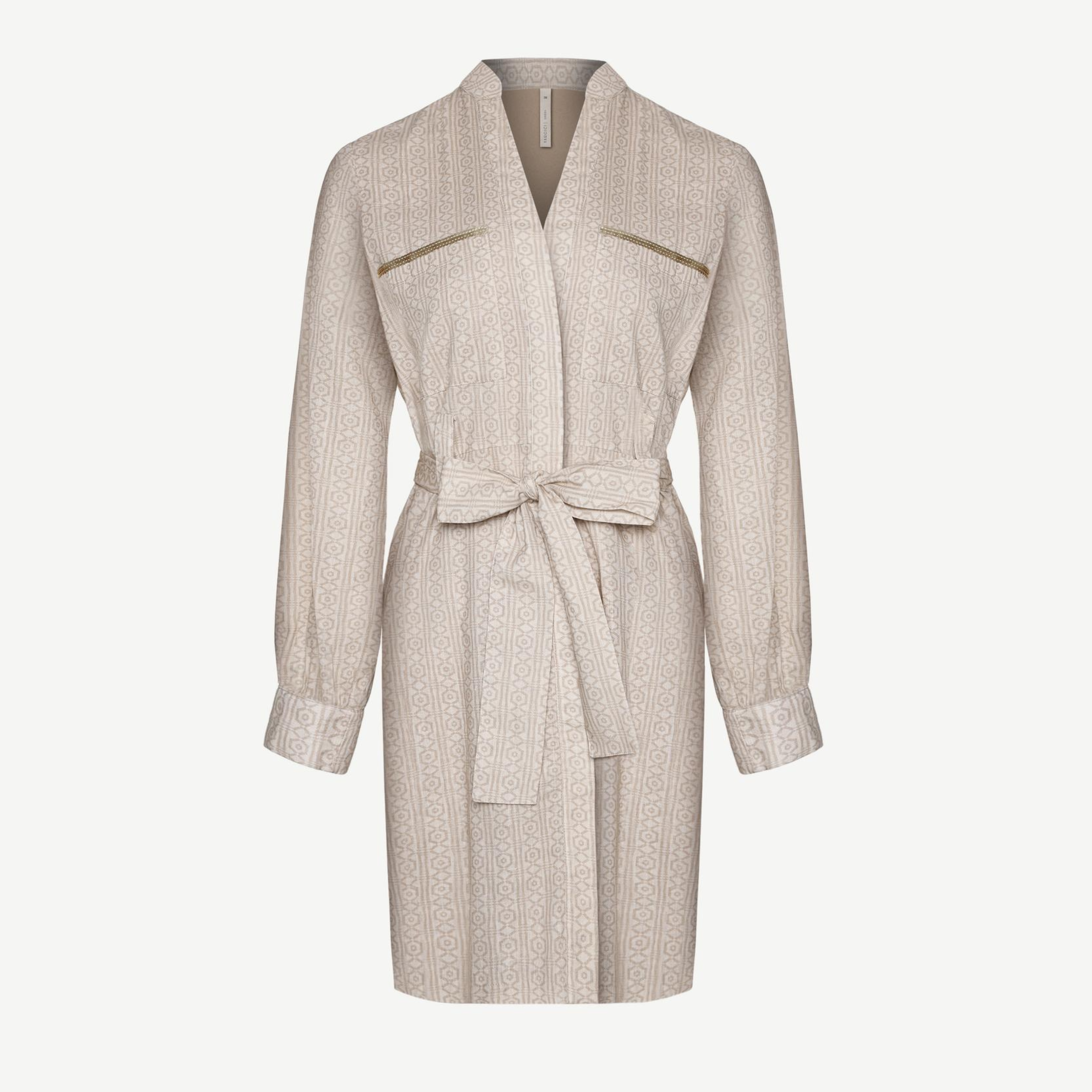 YARGICI Dik Yaka Kemerli Kısa Safari Elbise