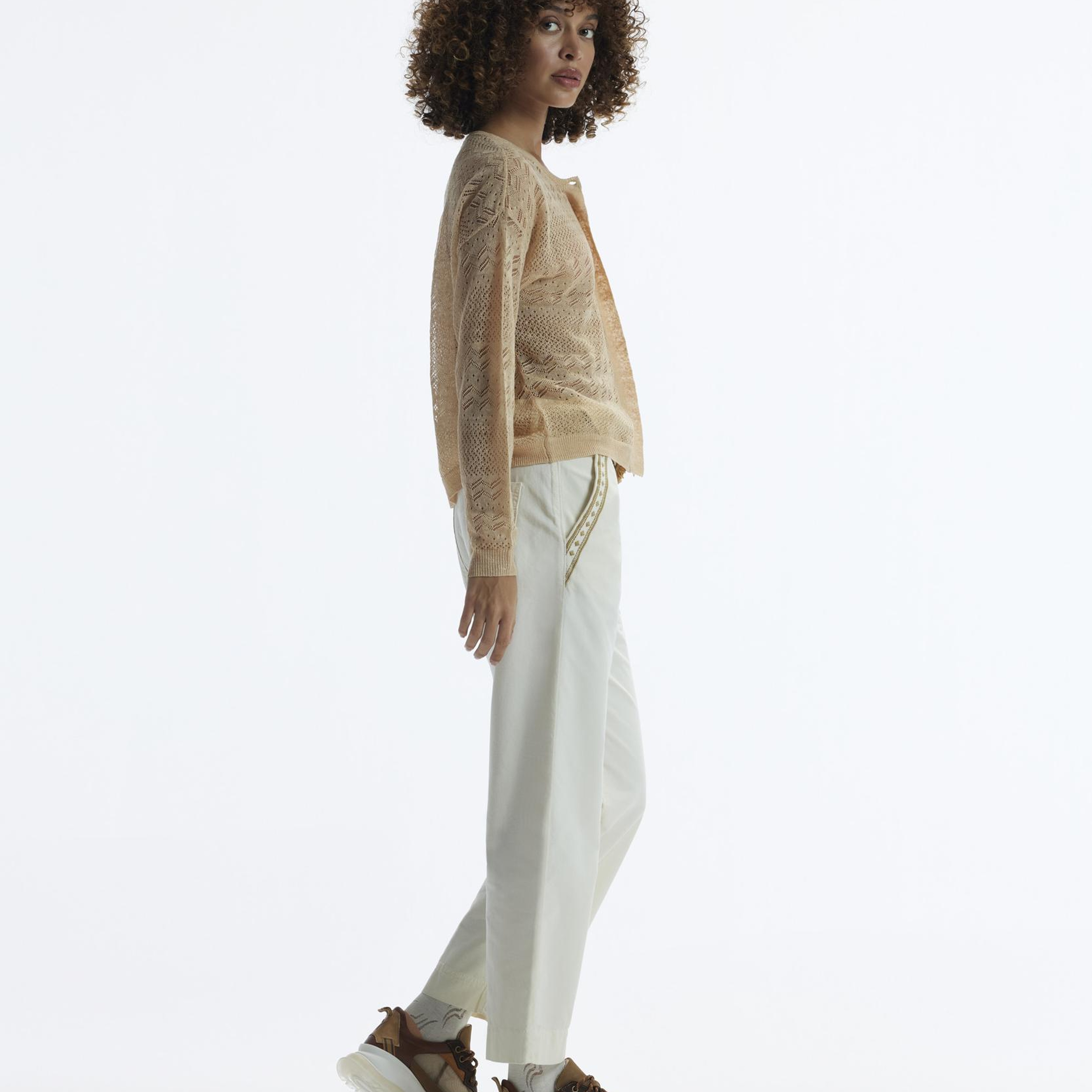 YARGICI Düz Kesim Nakış Detaylı Pantolon