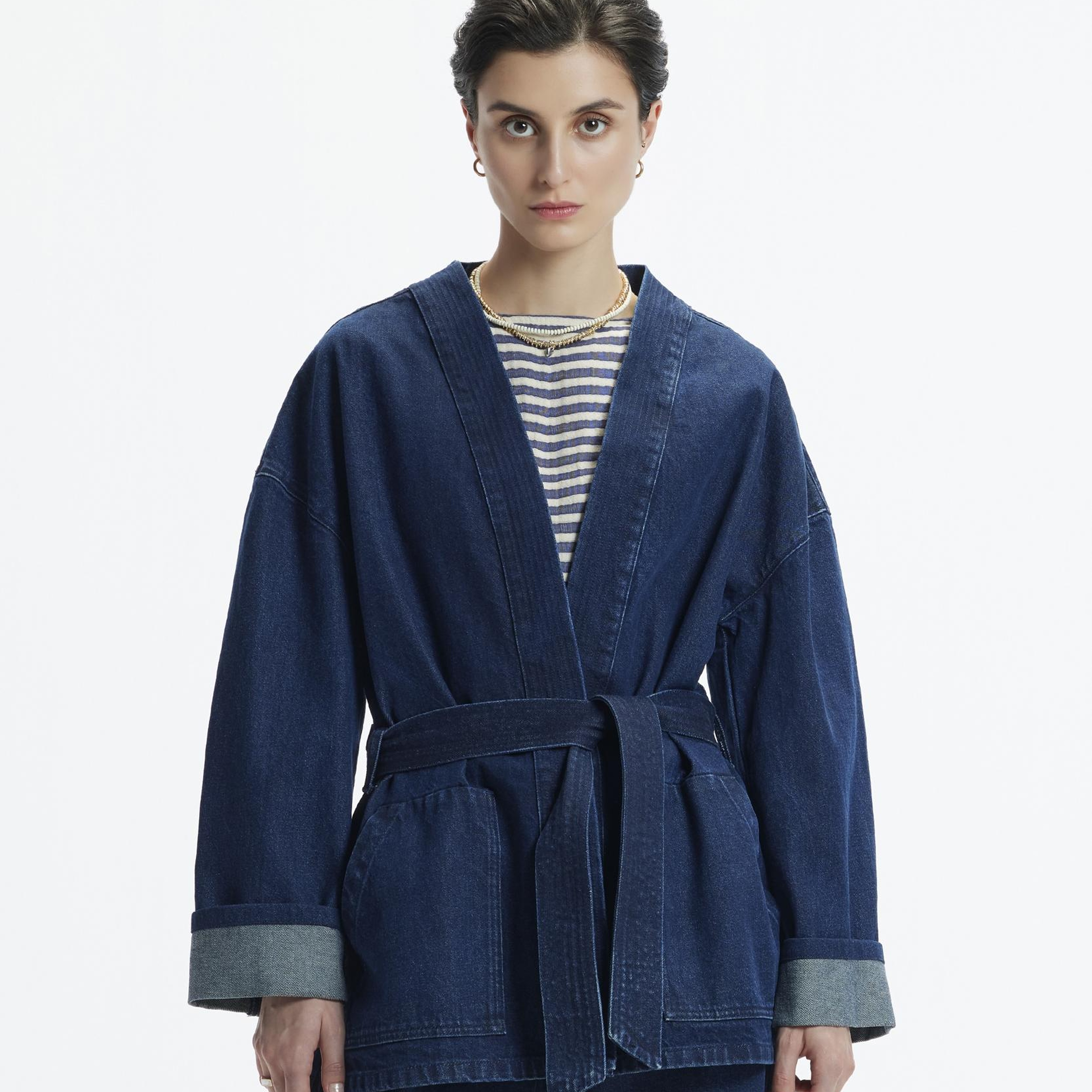 YARGICI Kemer Detaylı Non Denim Pardösü