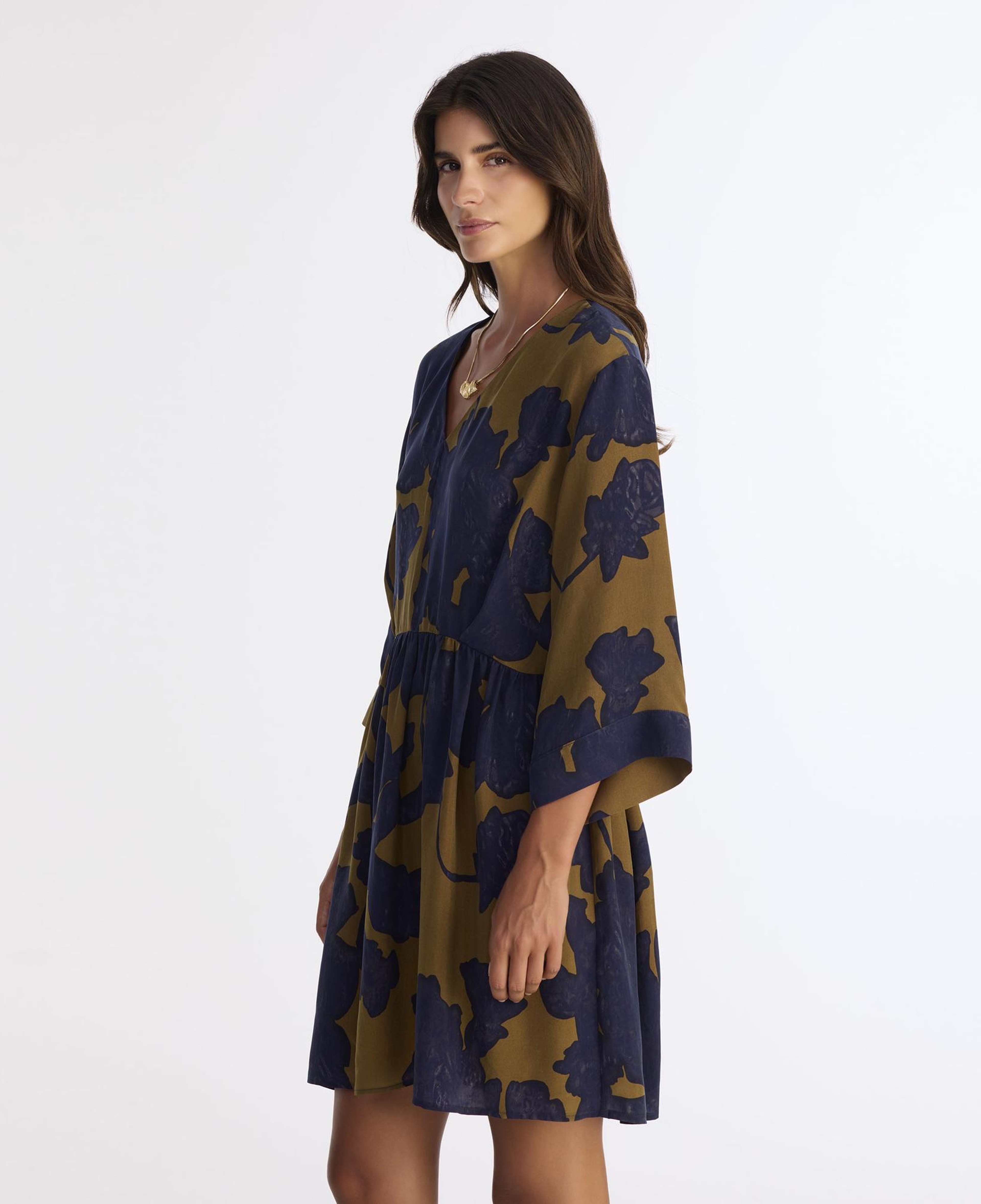 YARGICI Bol V Yaka 3/4 Kol Elbise