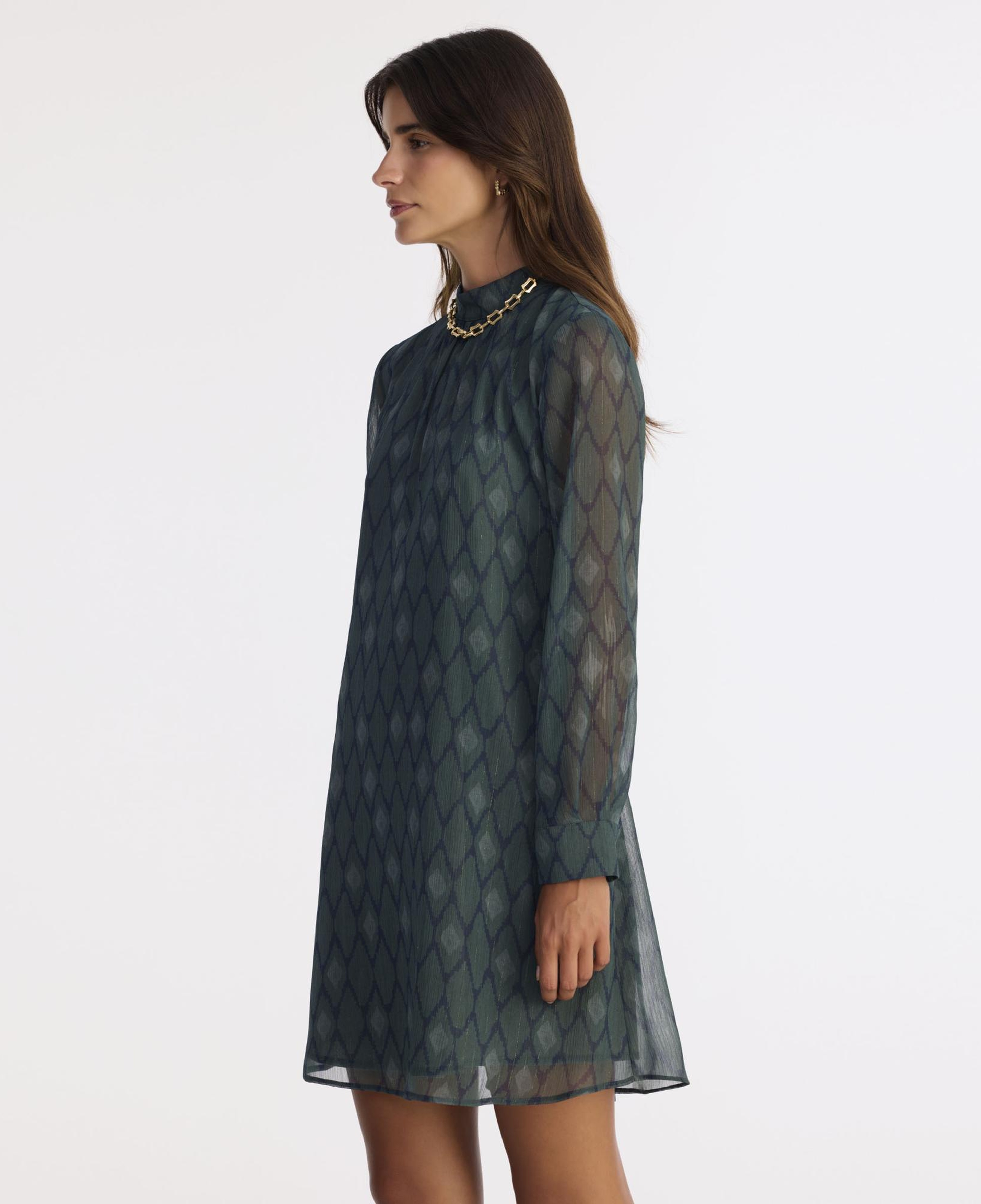 YARGICI Bol Yarım Balıkçı Yaka Uzun Kol Elbise