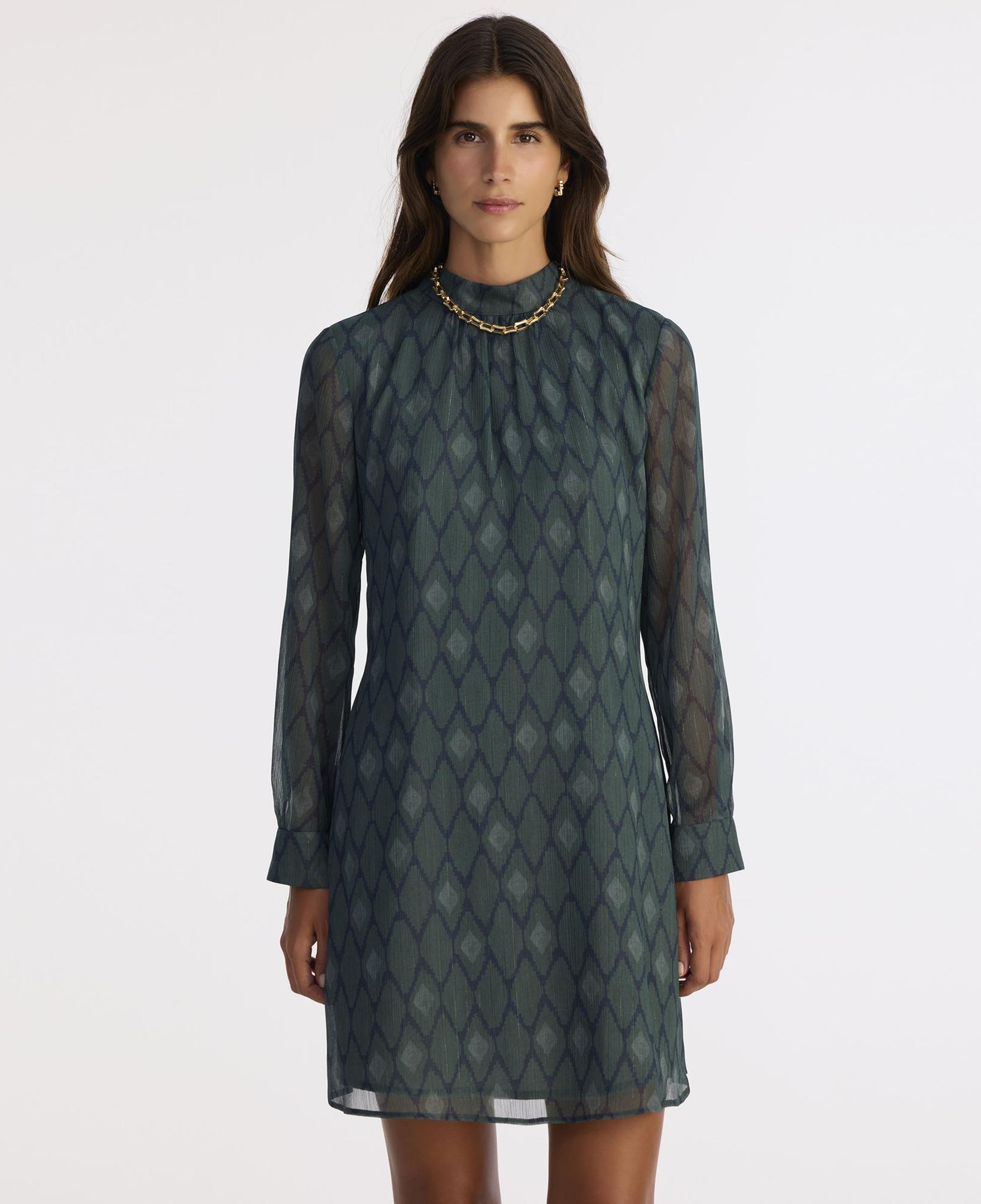 YARGICI Bol Yarım Balıkçı Yaka Uzun Kol Elbise