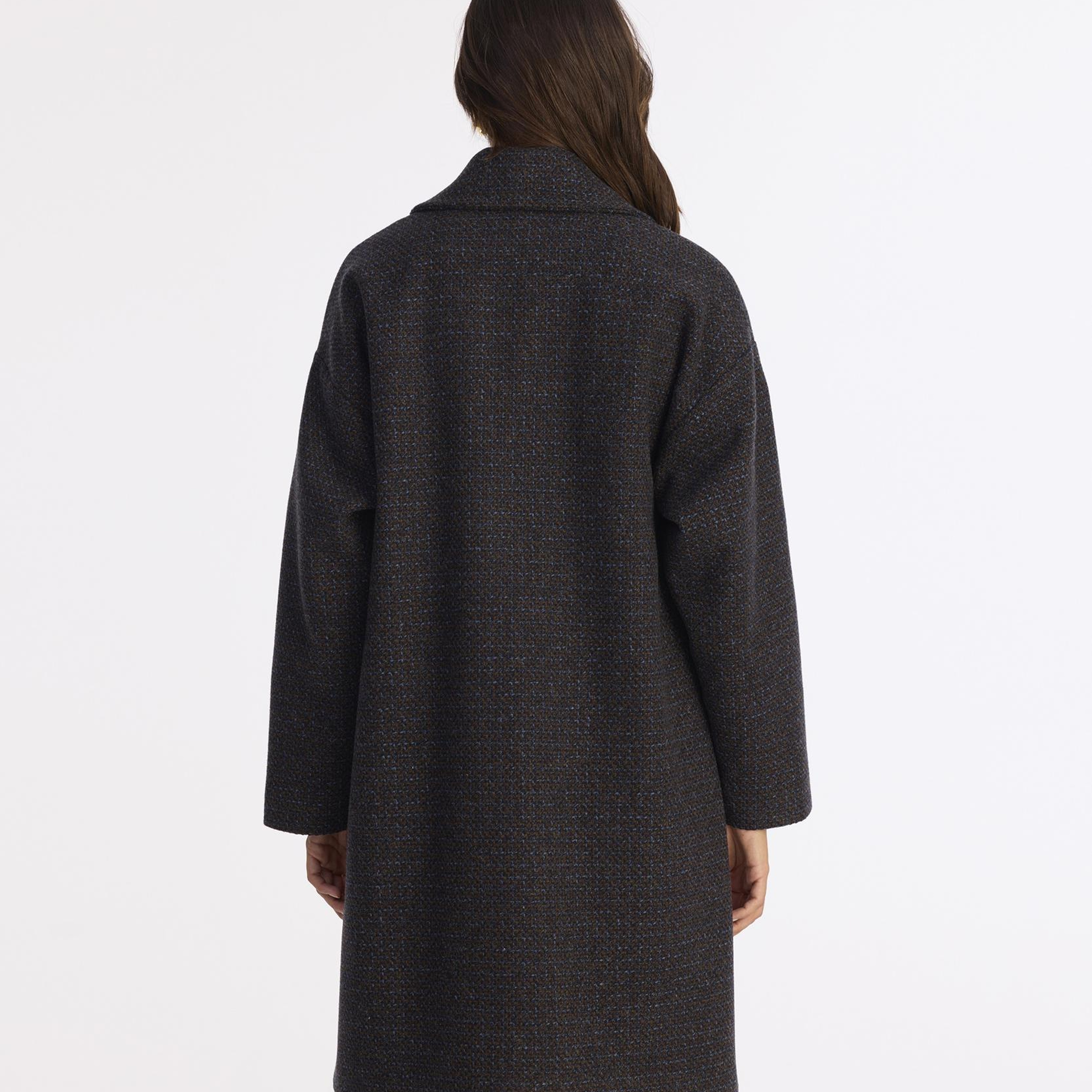 YARGICI Geniş Ceket Yaka Uzun Kol Palto