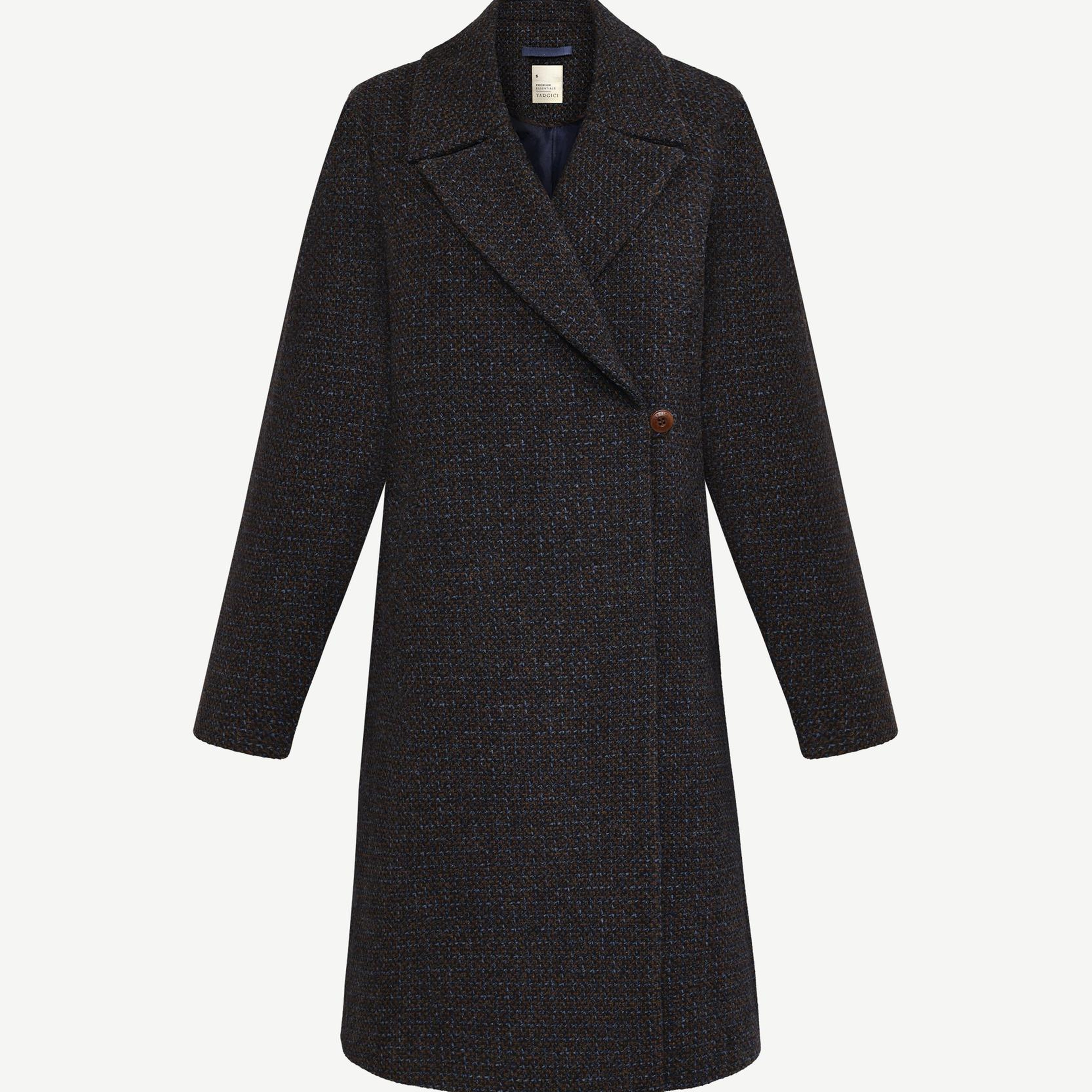 YARGICI Geniş Ceket Yaka Uzun Kol Palto