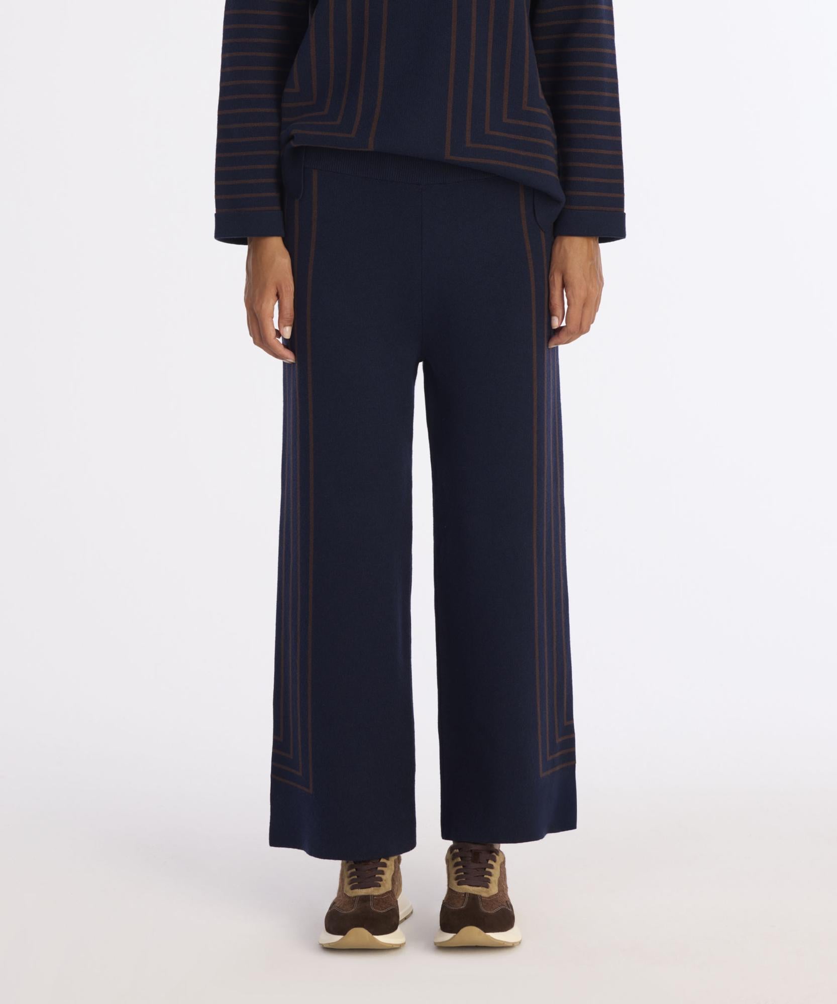 YARGICI Çizgili Rakat Kalıp Triko Pantolon