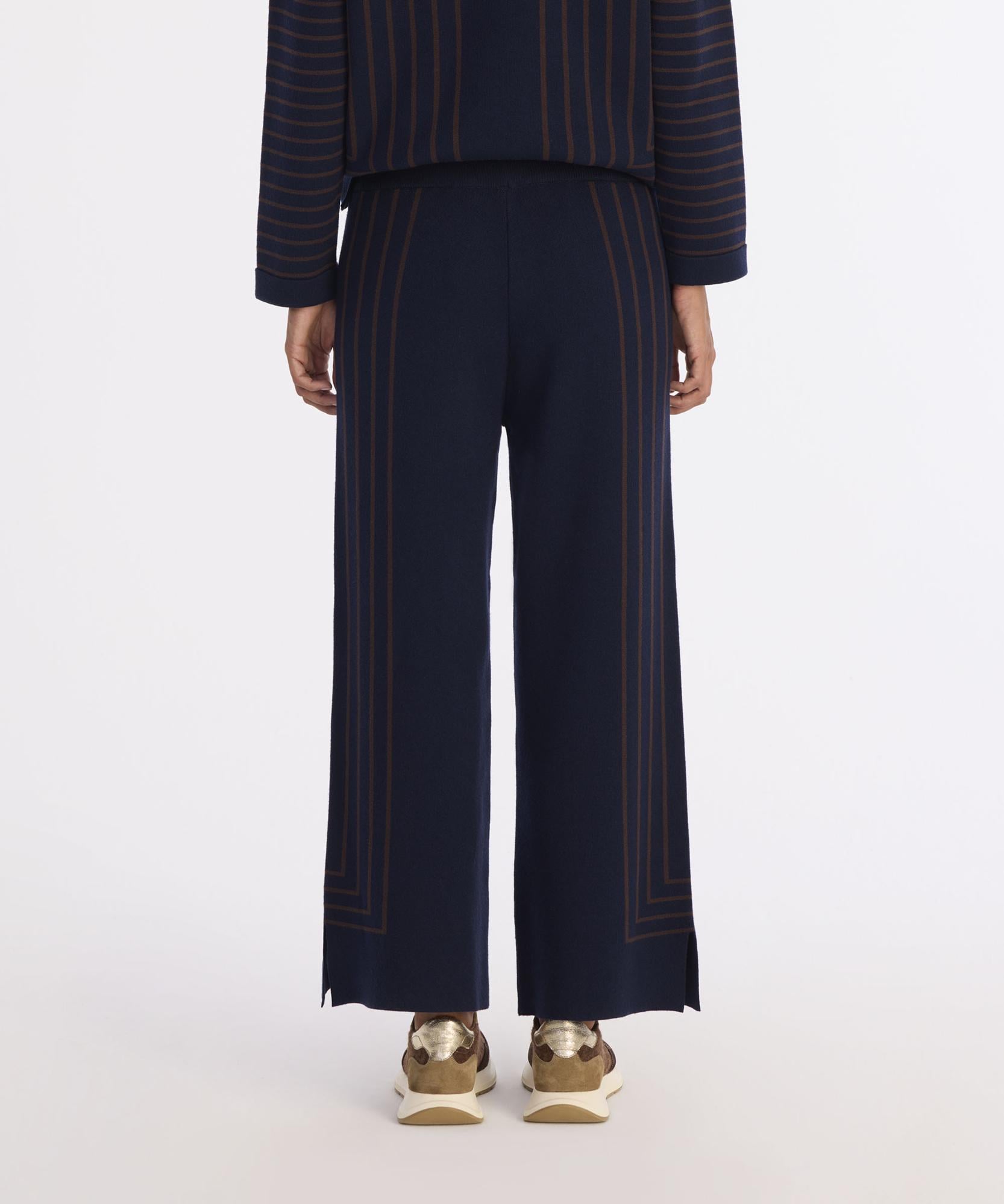 YARGICI Çizgili Rakat Kalıp Triko Pantolon