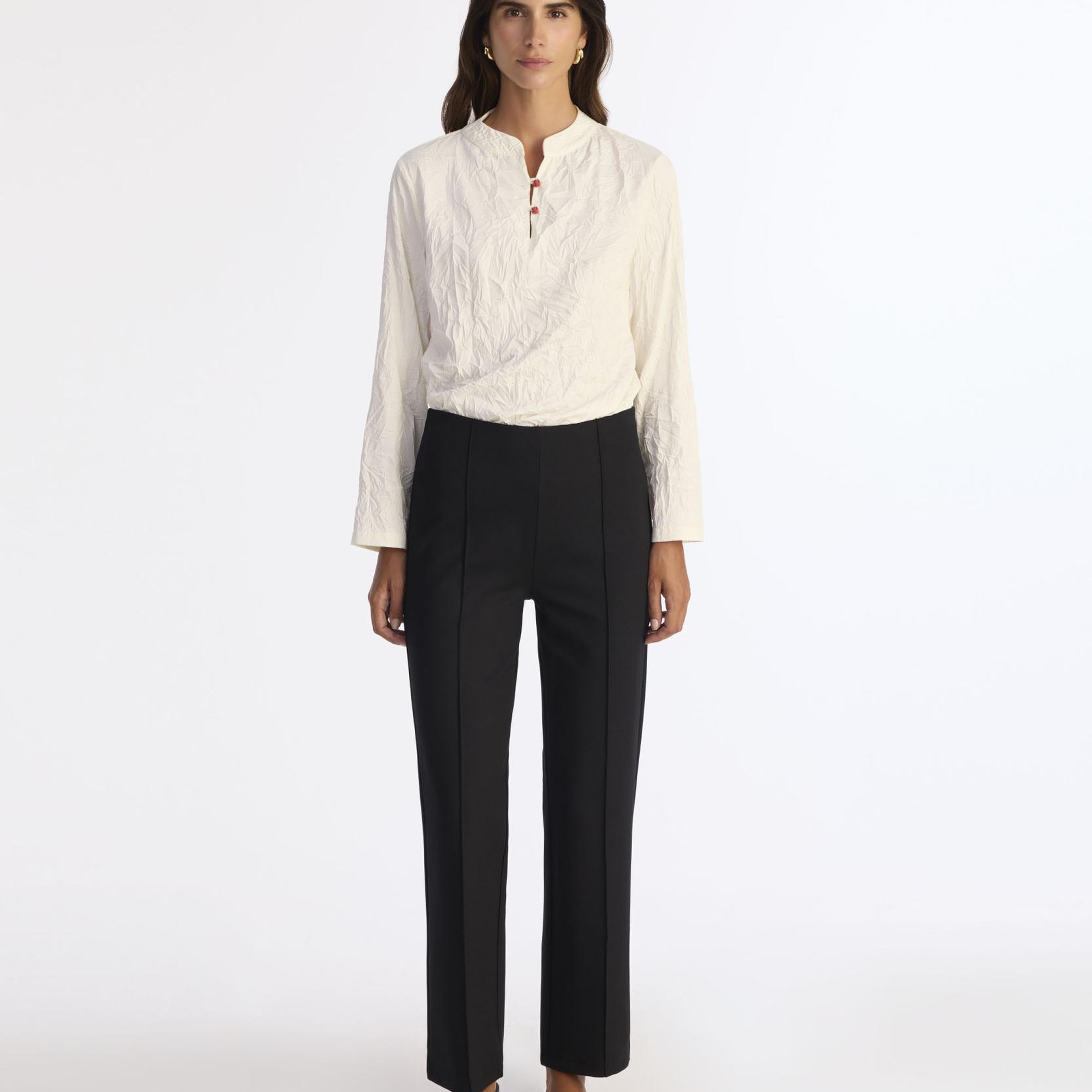 YARGICI Nervürlü Düz Kalıp Pantolon