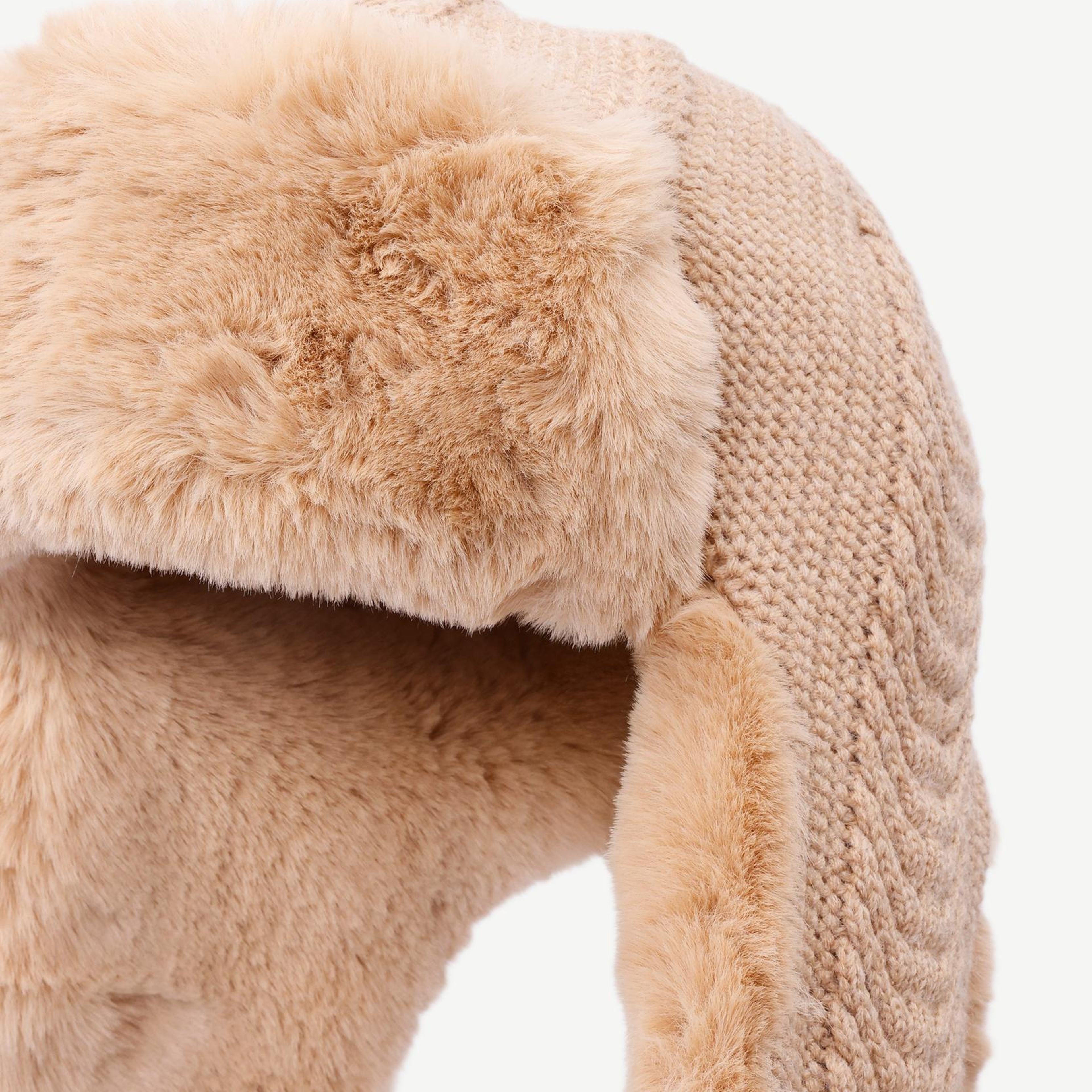 YARGICI Örgü Detaylı Kürklü Kar Şapkası