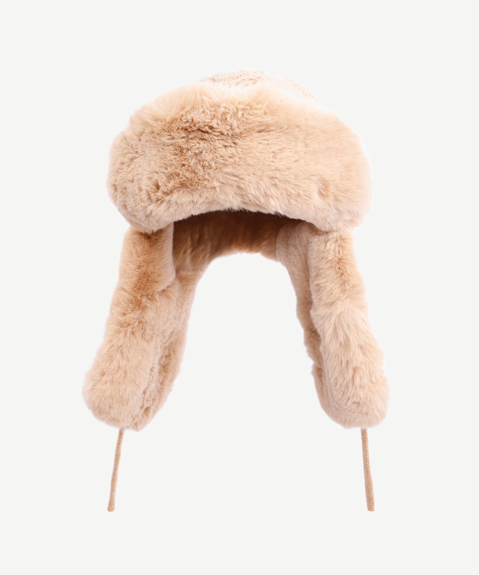 YARGICI Örgü Detaylı Kürklü Kar Şapkası