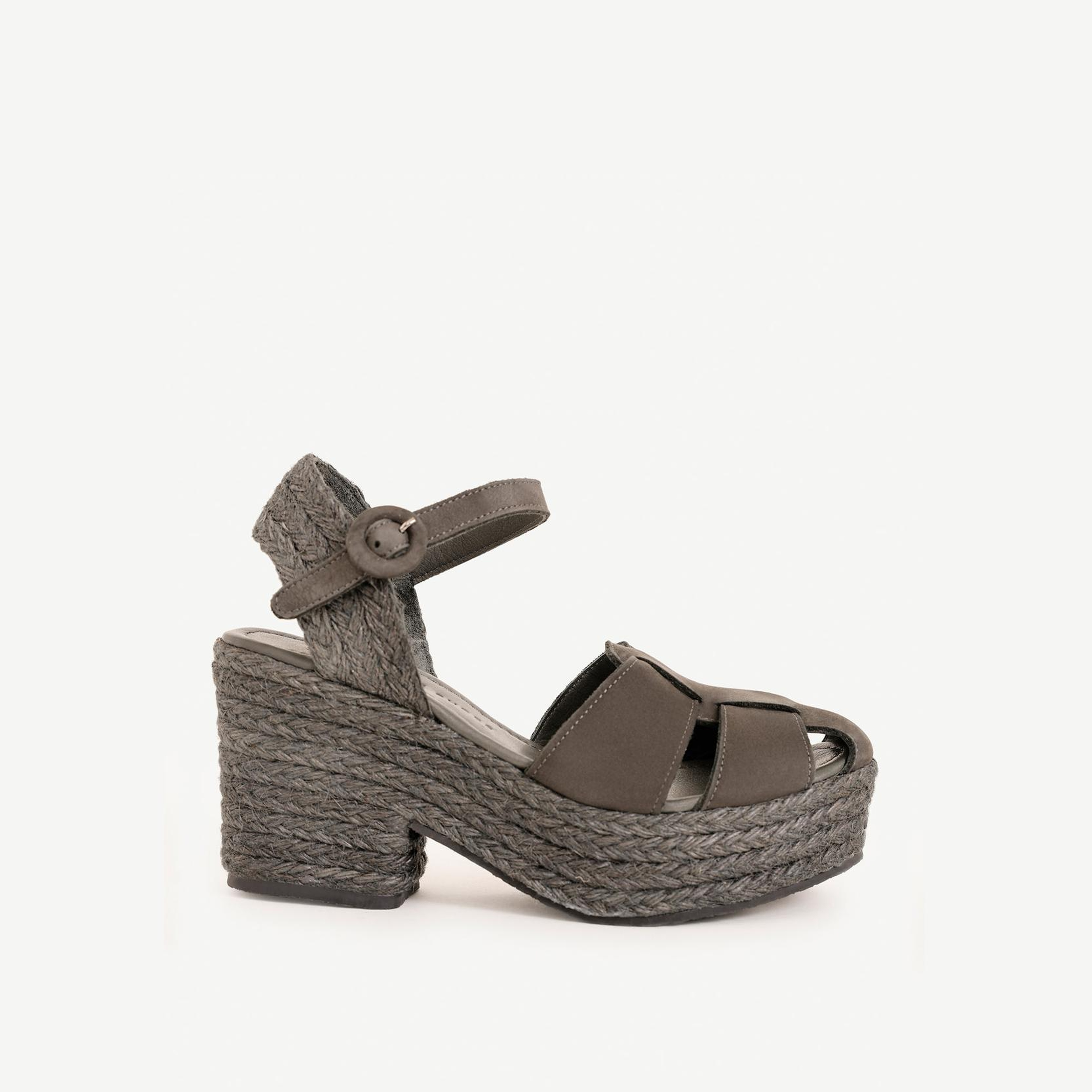 YARGICI Yüksek Tabanlı Deri Espadril