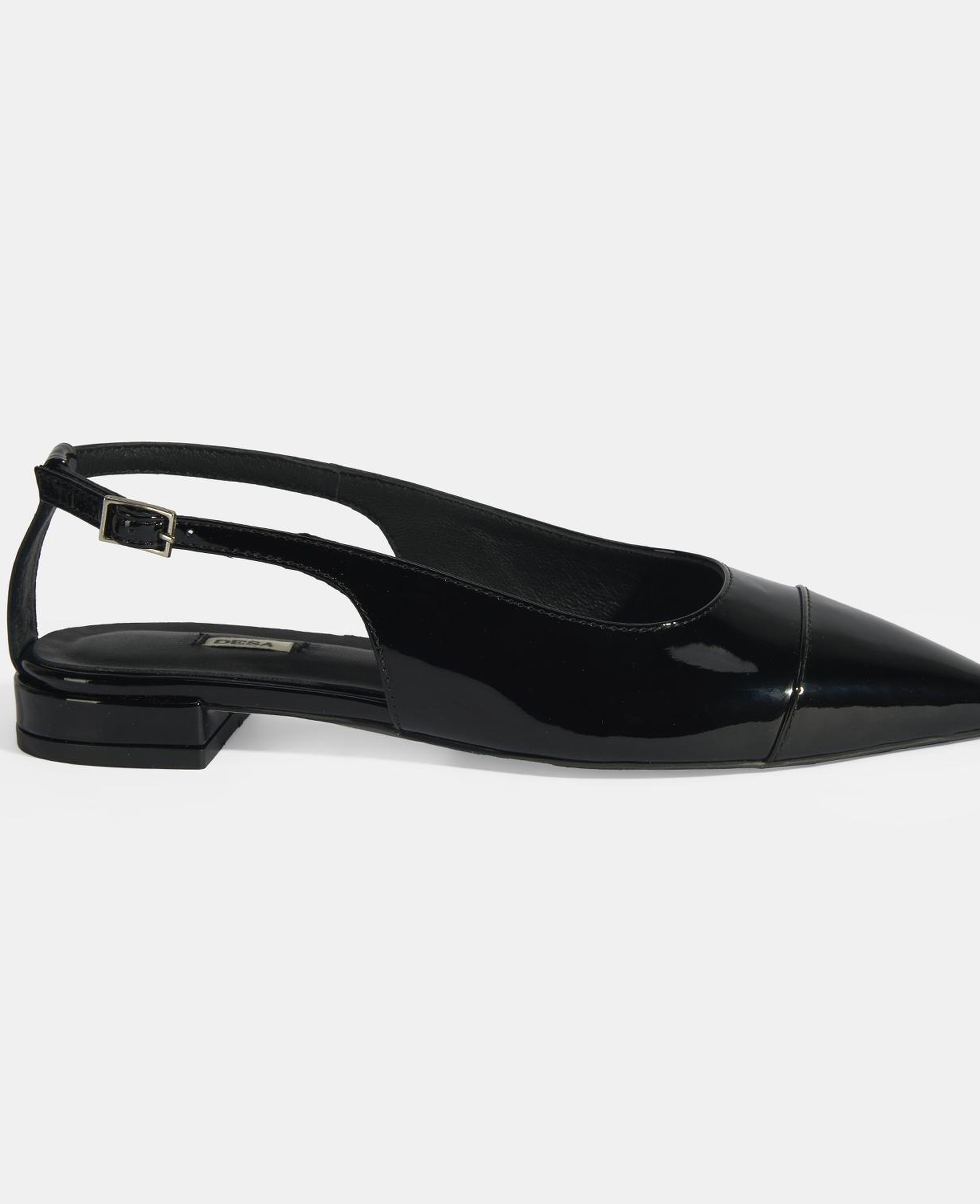 Kadın Siyah Ayarlanabilir Tokalı Rugan Babet