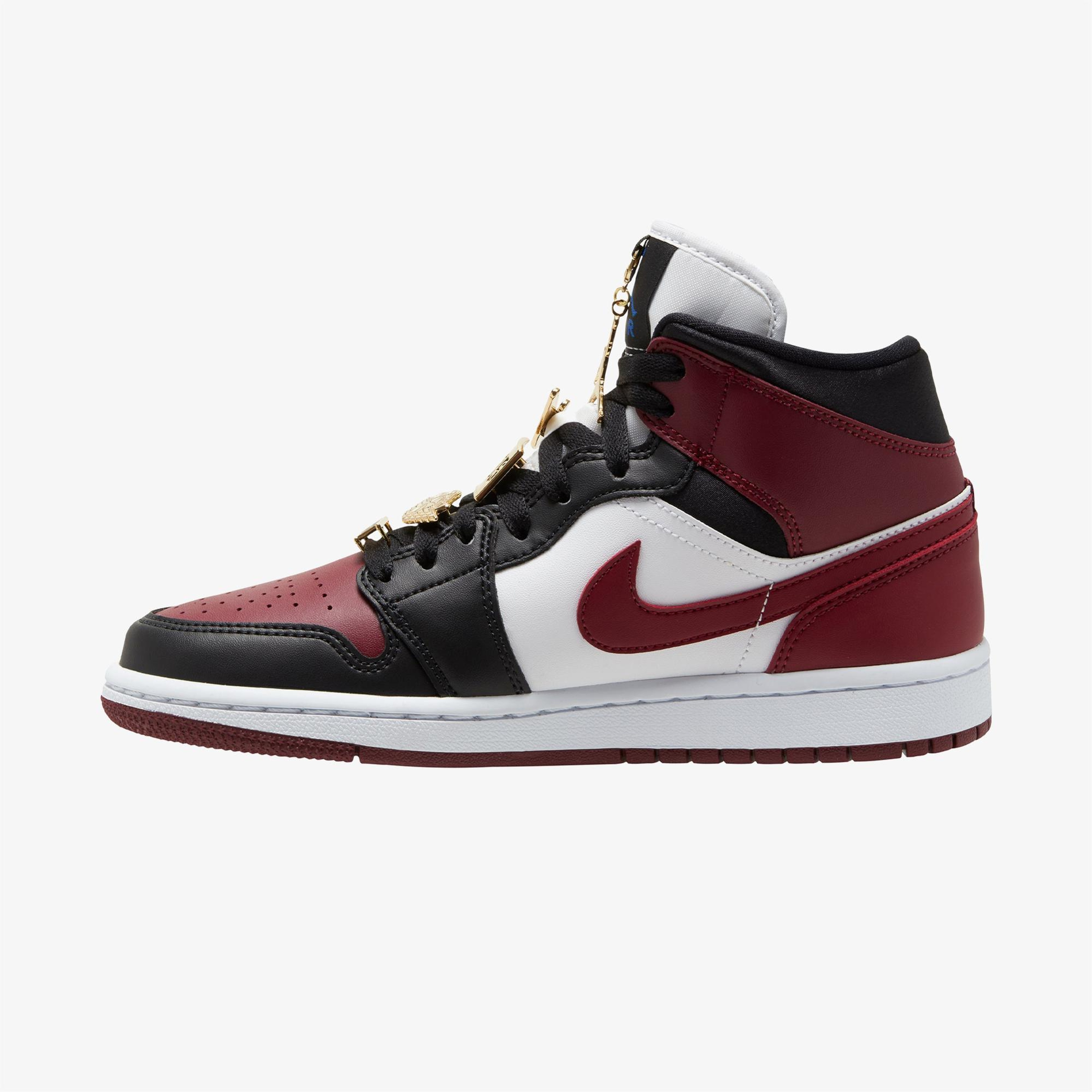 Jordan Air 1 Mid SE Kadın Bordo Spor Ayakkabı