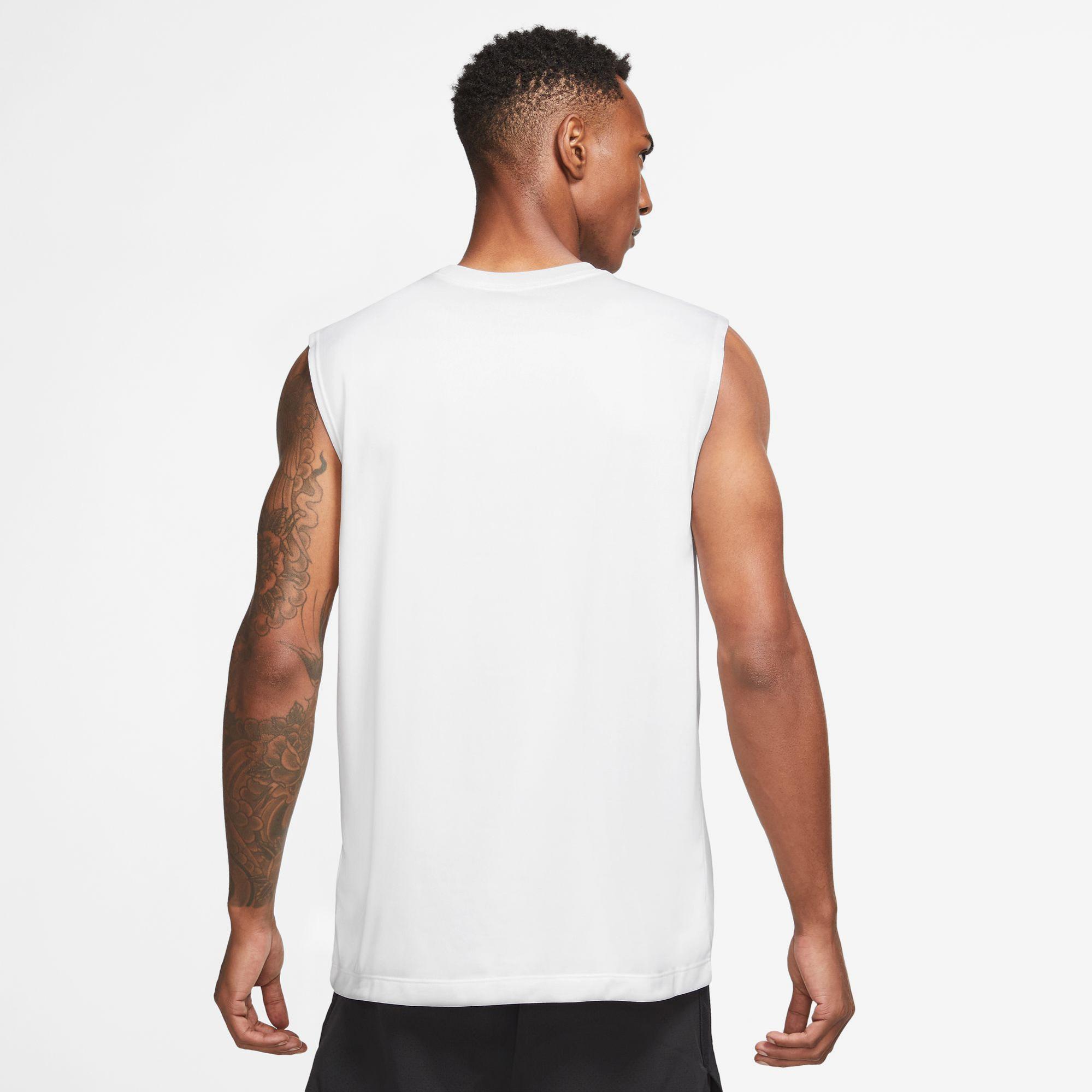 Nike Dri-Fit Legend Reset Erkek Beyaz Kolsuz T-Shirt