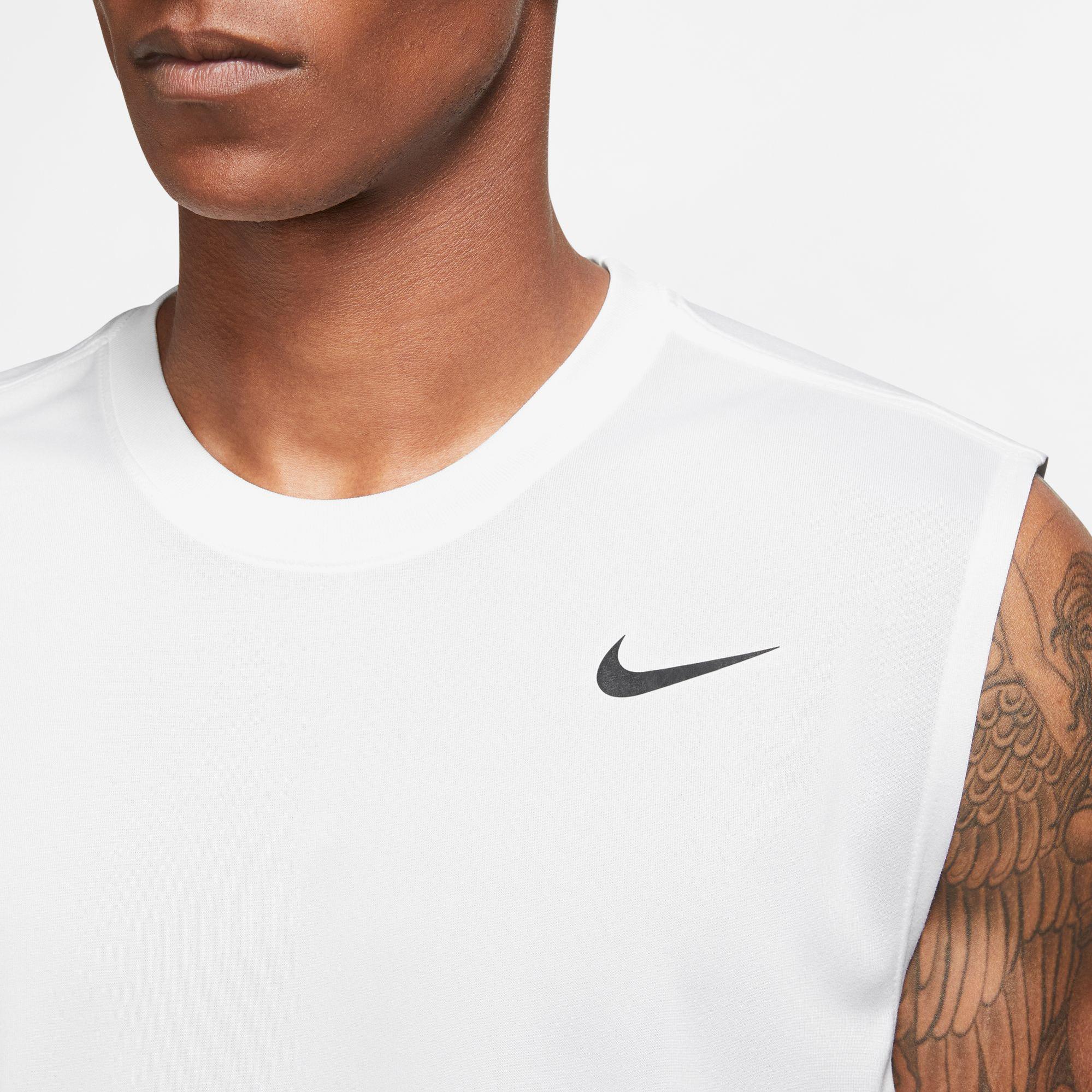 Nike Dri-Fit Legend Reset Erkek Beyaz Kolsuz T-Shirt