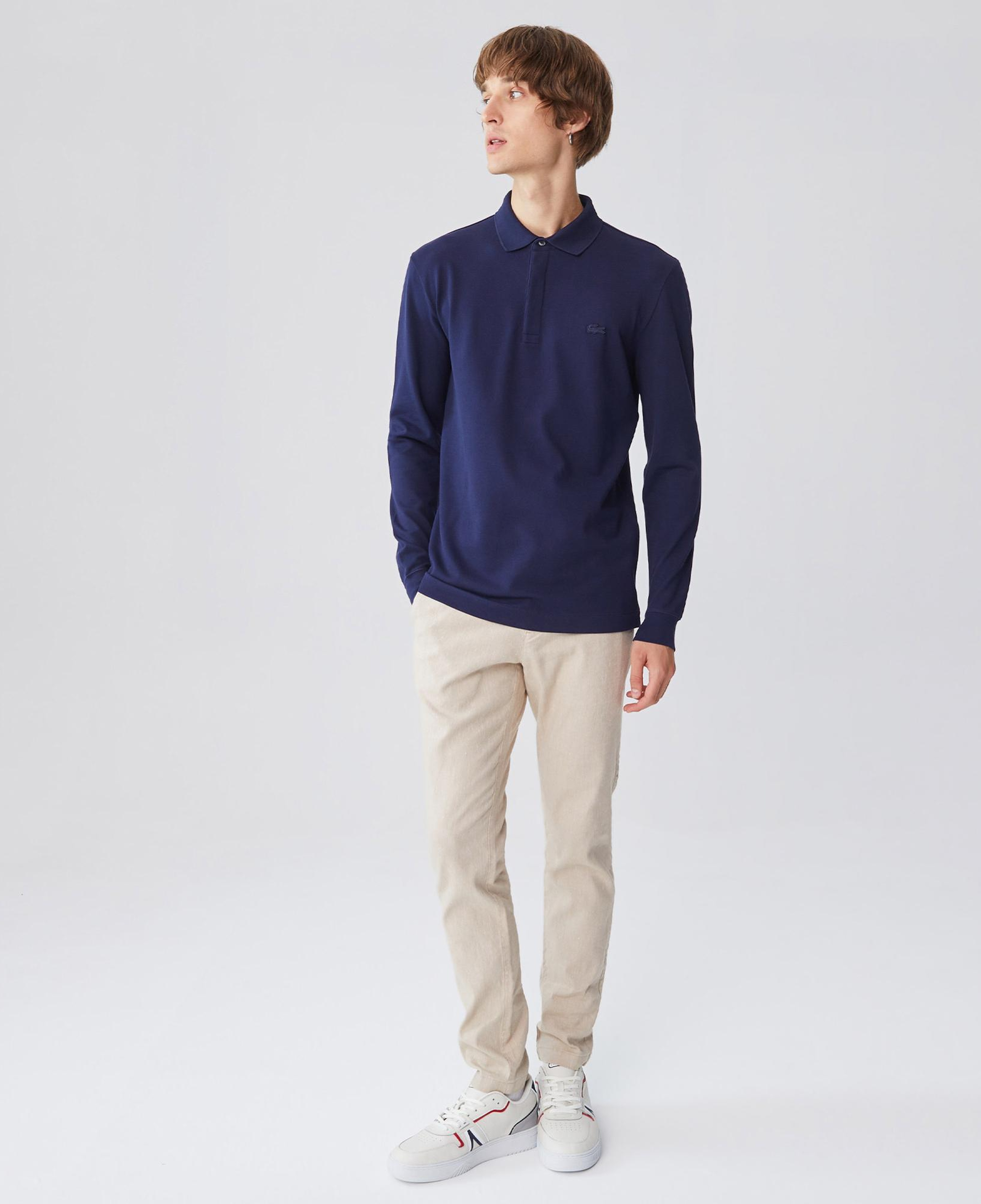 Lacoste Erkek Regular Fit Uzun Kollu Lacivert Paris Polo