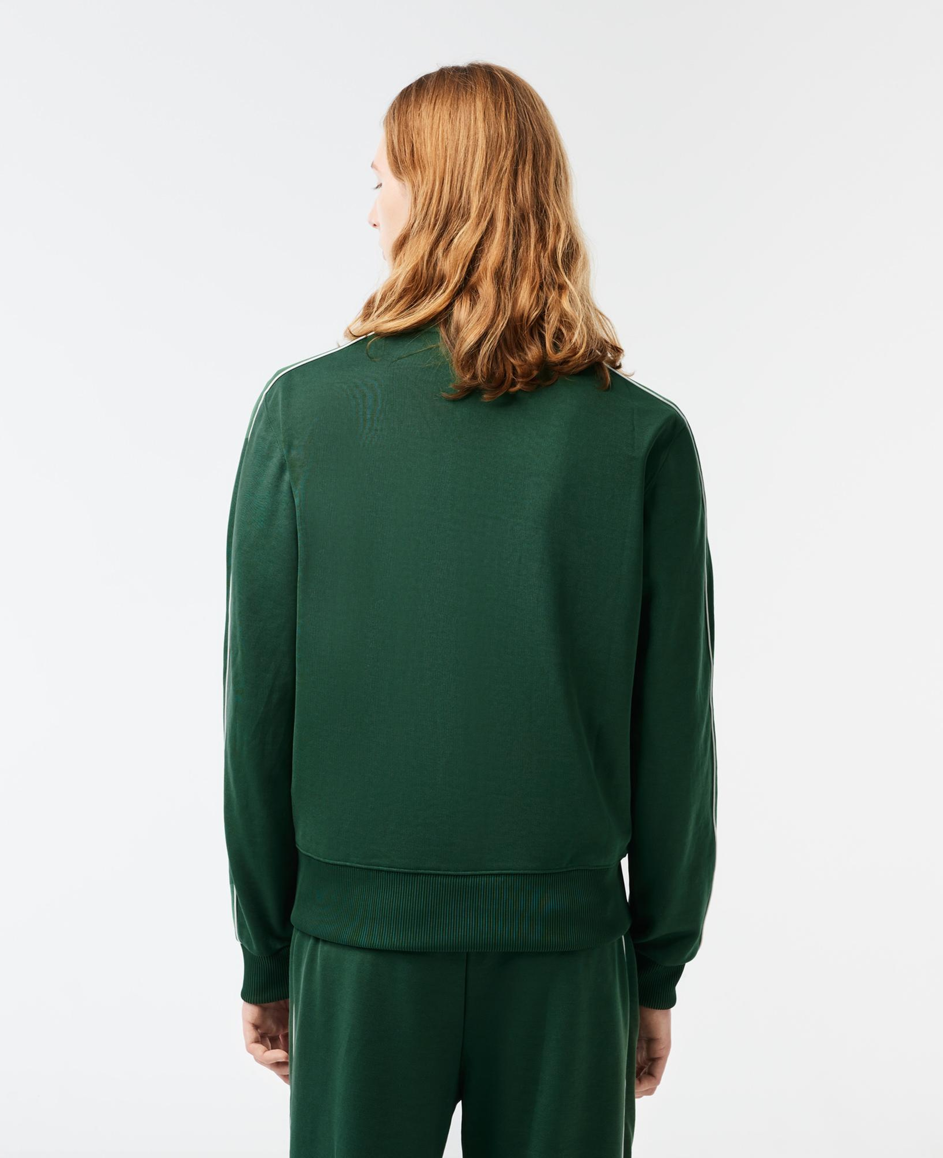 Erkek Regular Fit Fermuarlı Koyu Yeşil Sweatshirt