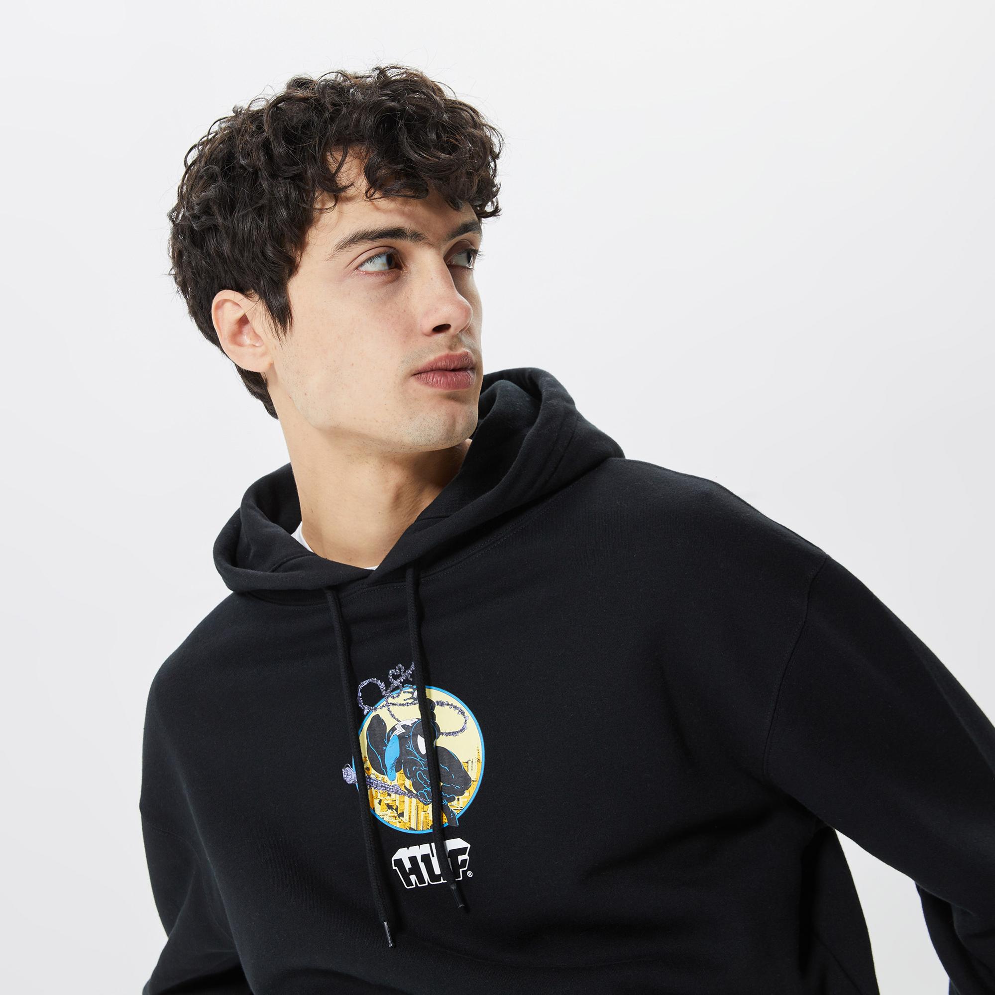 Huf Three Hundred Erkek Siyah Hoodie