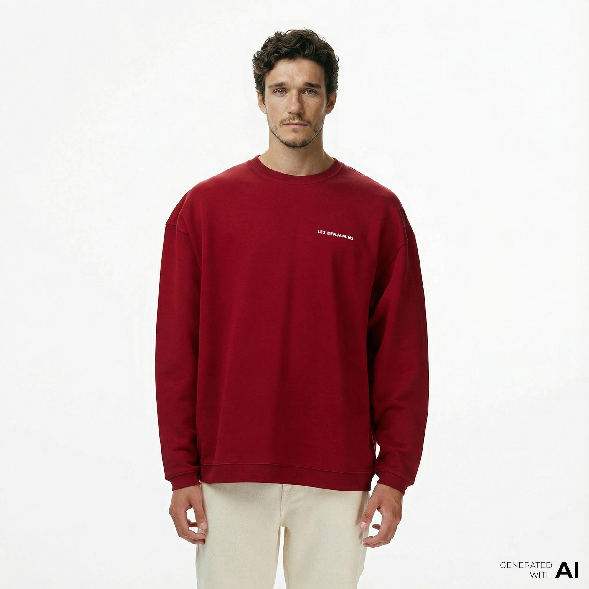 Les Benjamins 007 Erkek Kırmızı Sweatshirt
