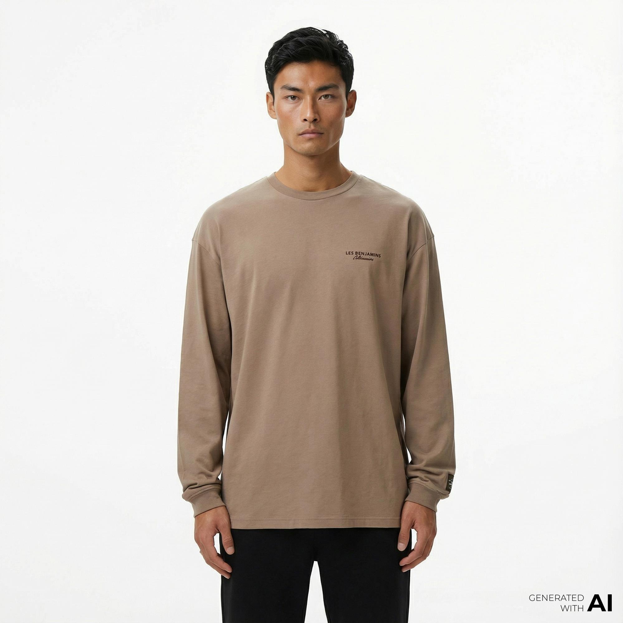 Les Benjamins 002 Erkek Bej T-Shirt