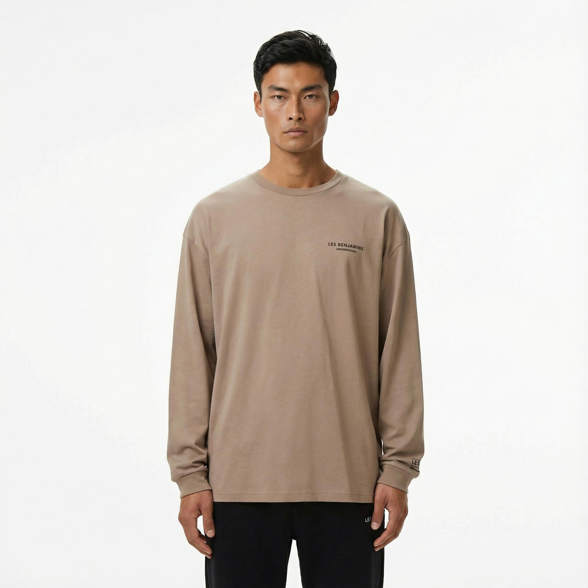 Les Benjamins 002 Erkek Bej T-Shirt