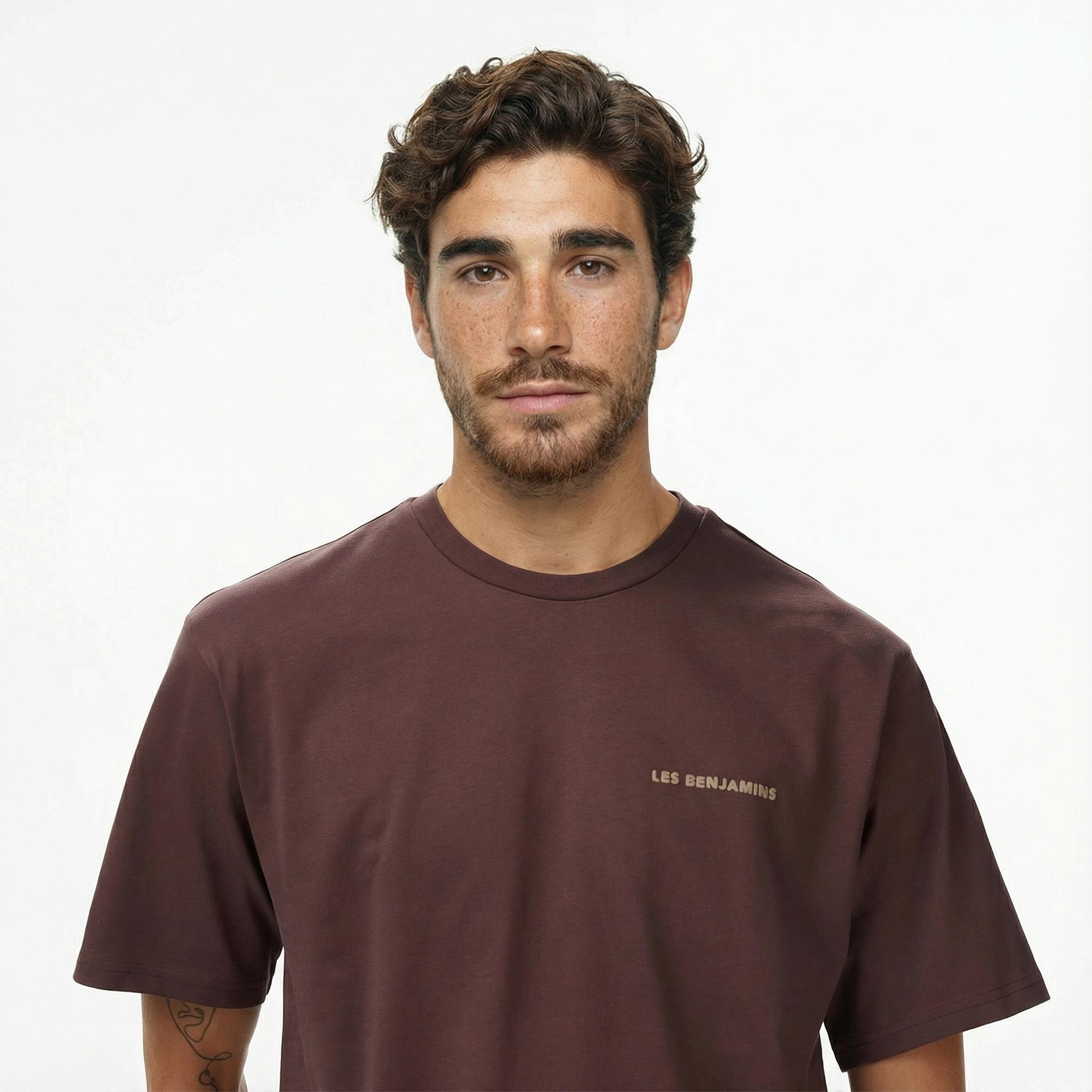 Les Benjamins Relaxed 010 Erkek Kahverengi T-Shirt