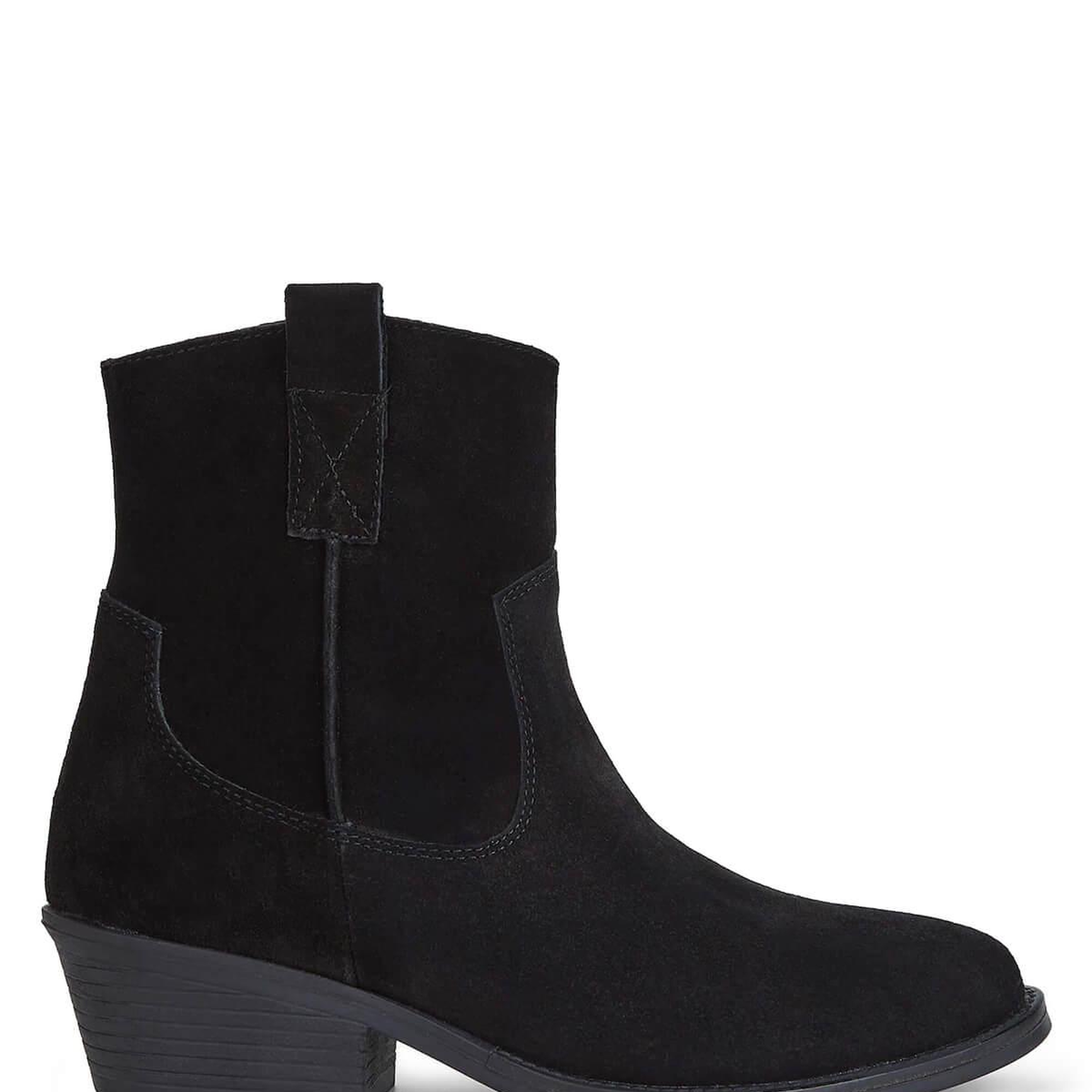 Tamer Tanca Kadın Hakiki Deri Siyah Süet Western Bot