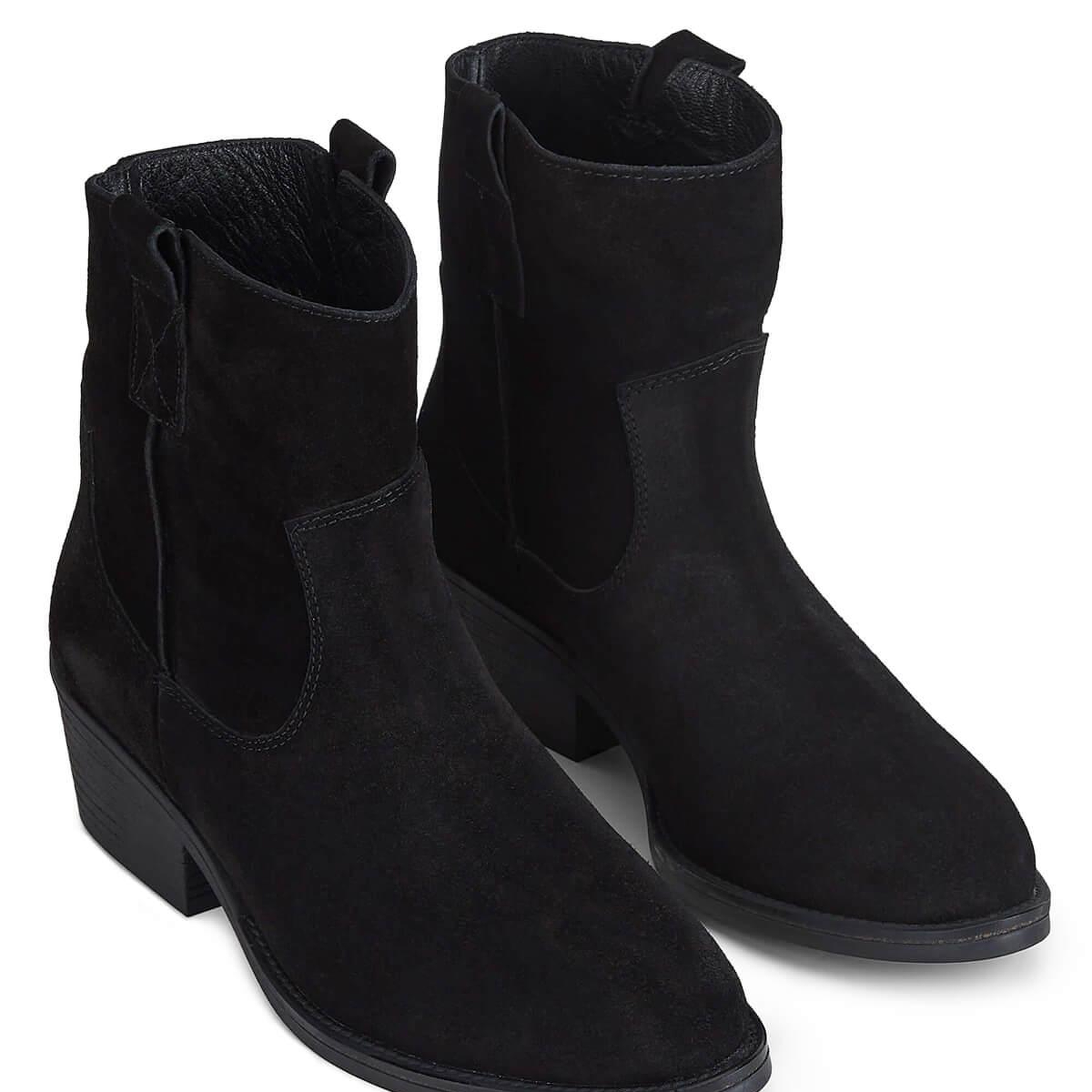 Tamer Tanca Kadın Hakiki Deri Siyah Süet Western Bot