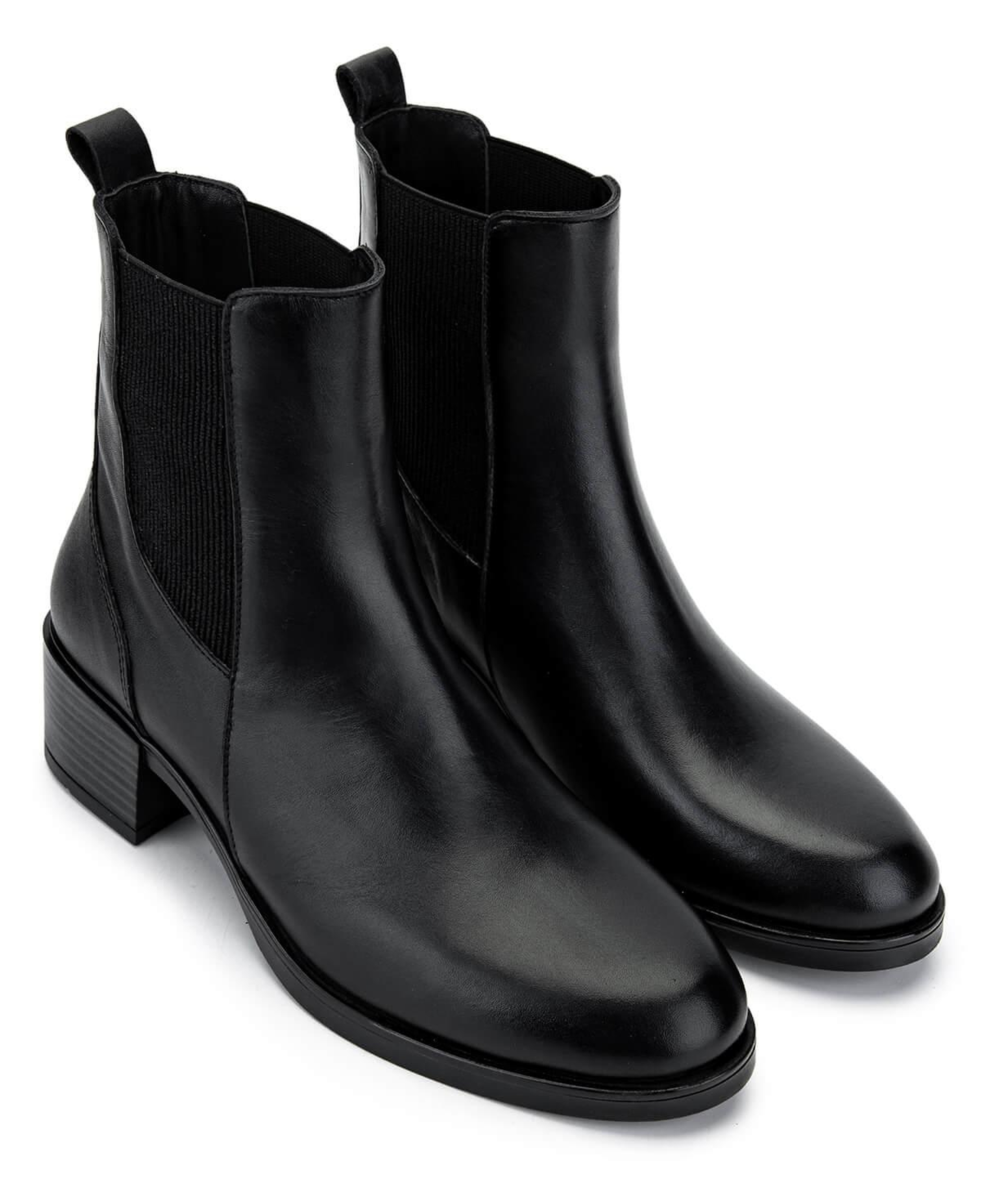 Tamer Tanca Kadın Hakiki Deri Siyah Deri Topuklu Bot