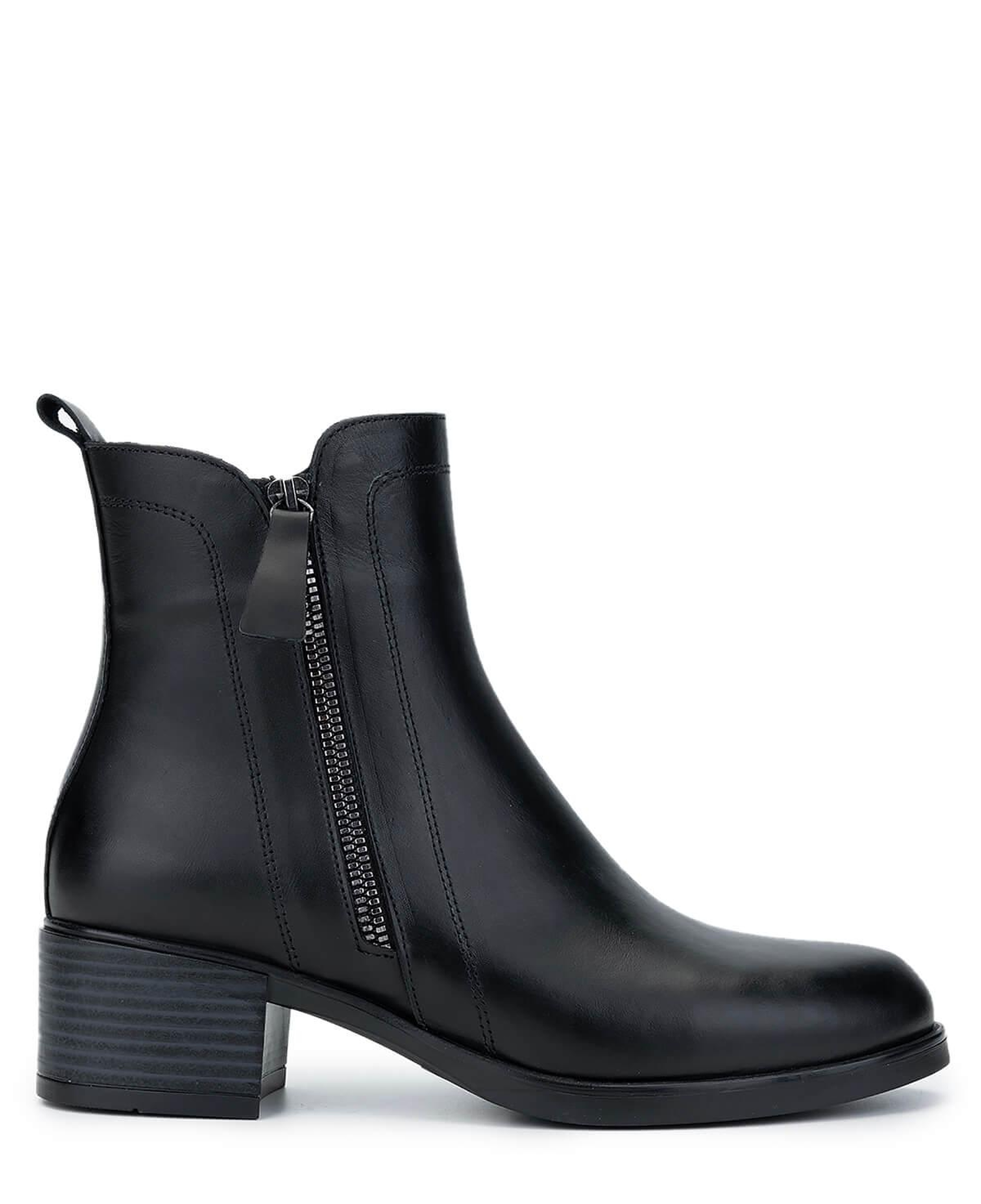 Tamer Tanca Kadın Hakiki Deri Siyah Deri Topuklu Bot