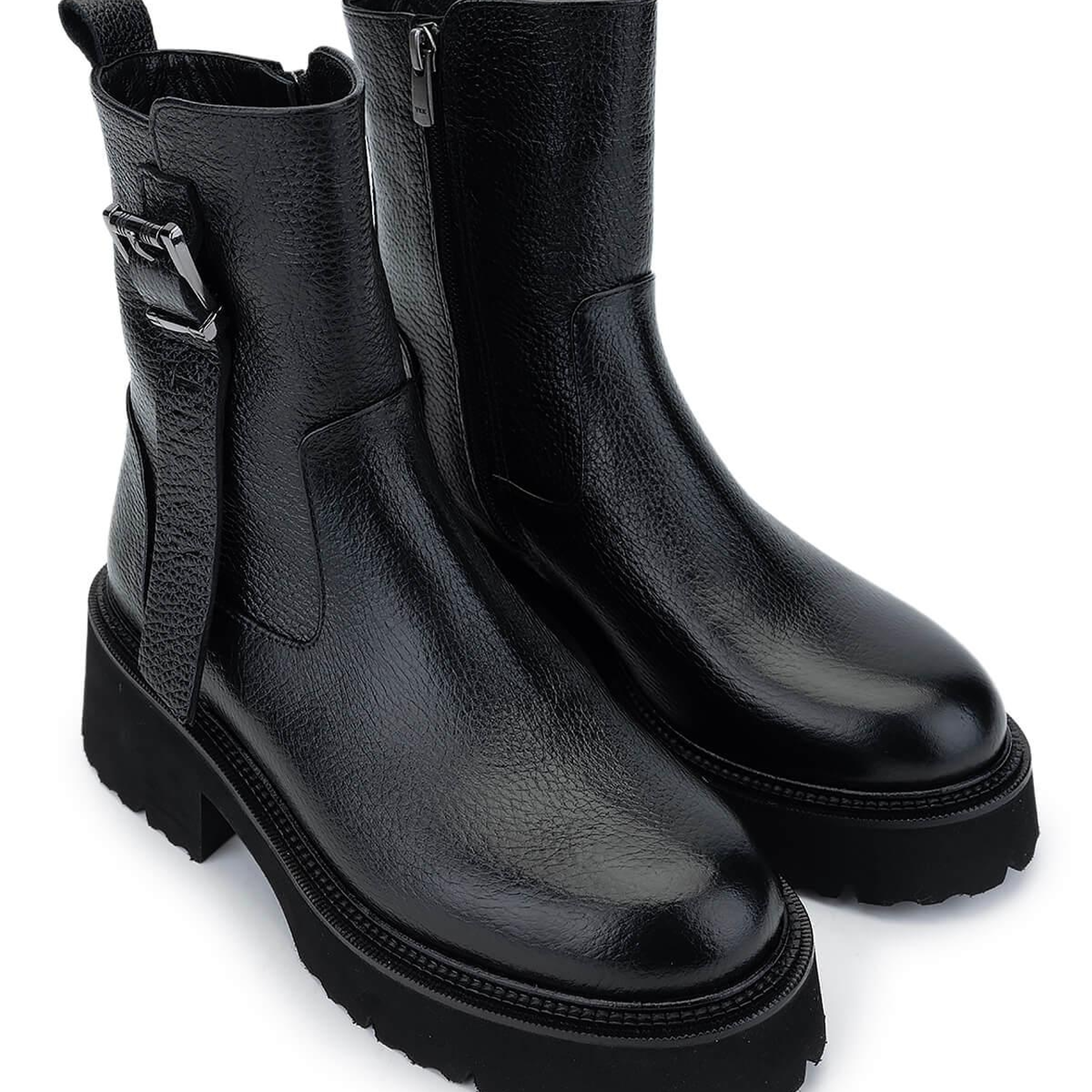 Tamer Tanca Kadın Hakiki Deri Siyah Floter Casual Bot