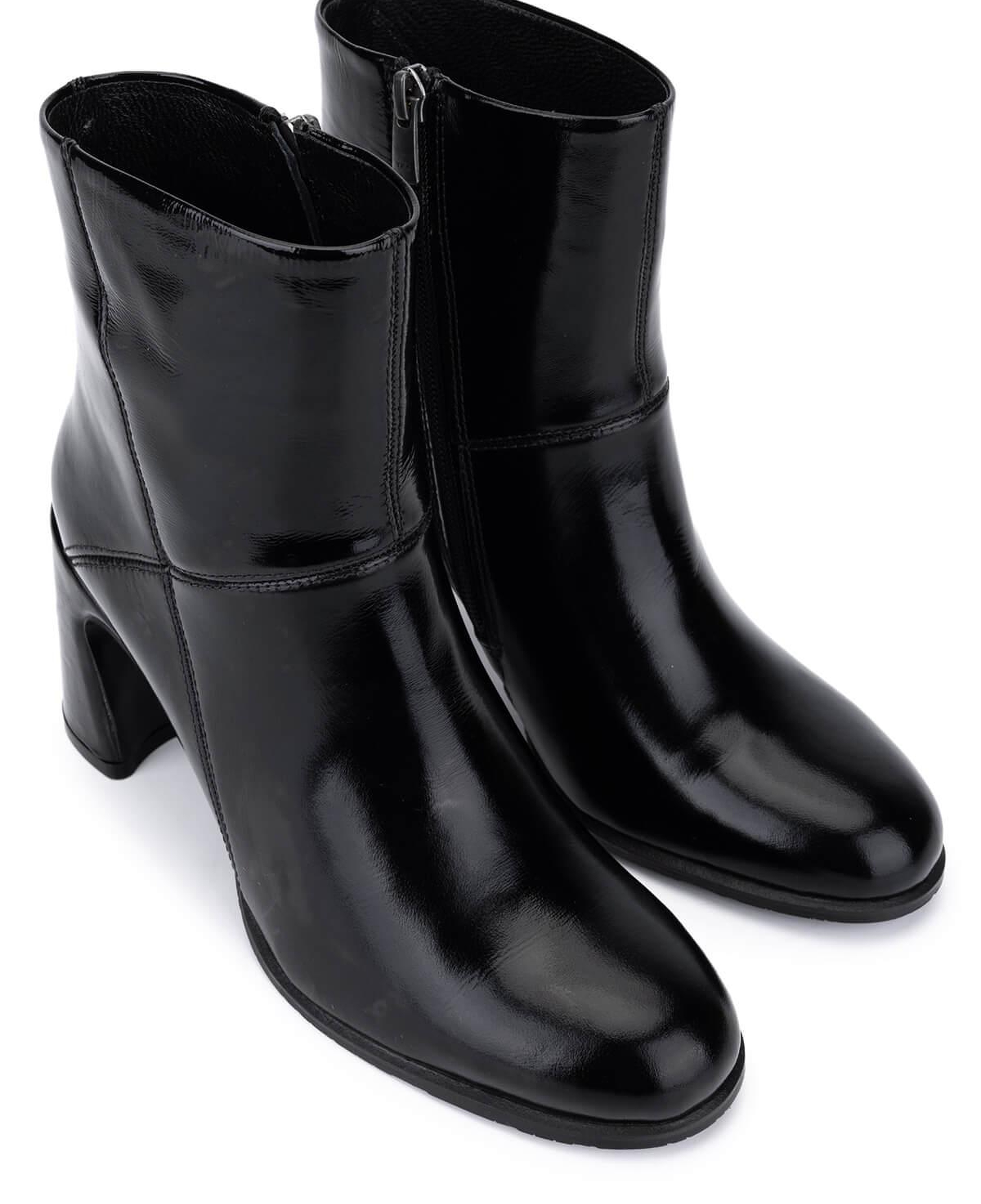 Tamer Tanca Kadın Hakiki Deri Siyah Rugan Klasik Bot