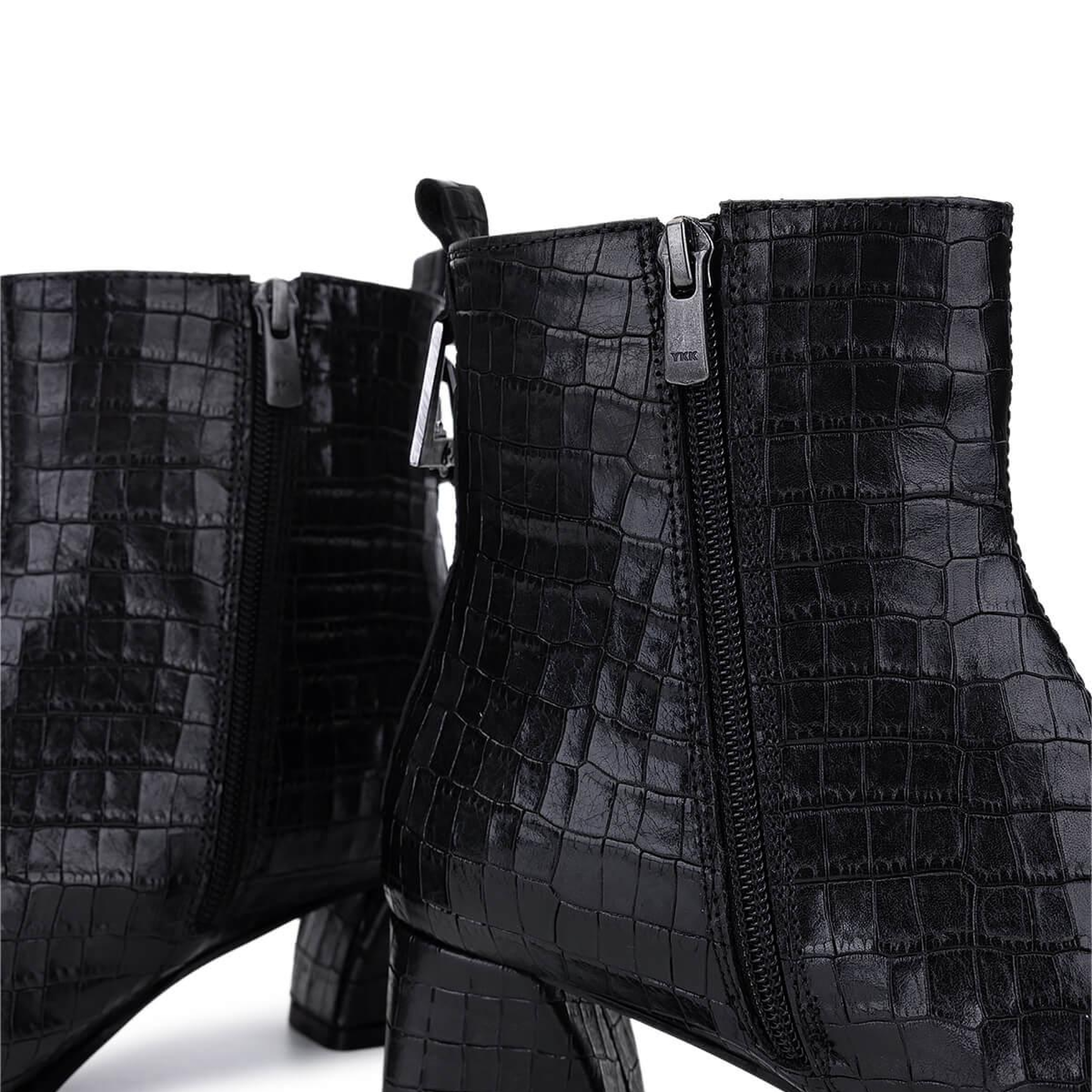 Tamer Tanca Kadın Hakiki Deri Siyah Kroko Klasik Bot