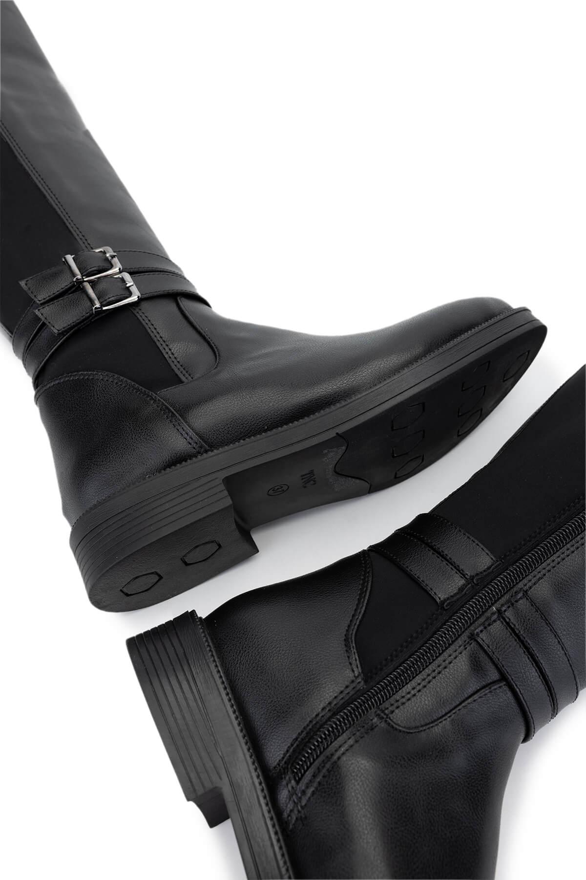 Tamer Tanca Kadın Vegan Siyah Casual Çizme