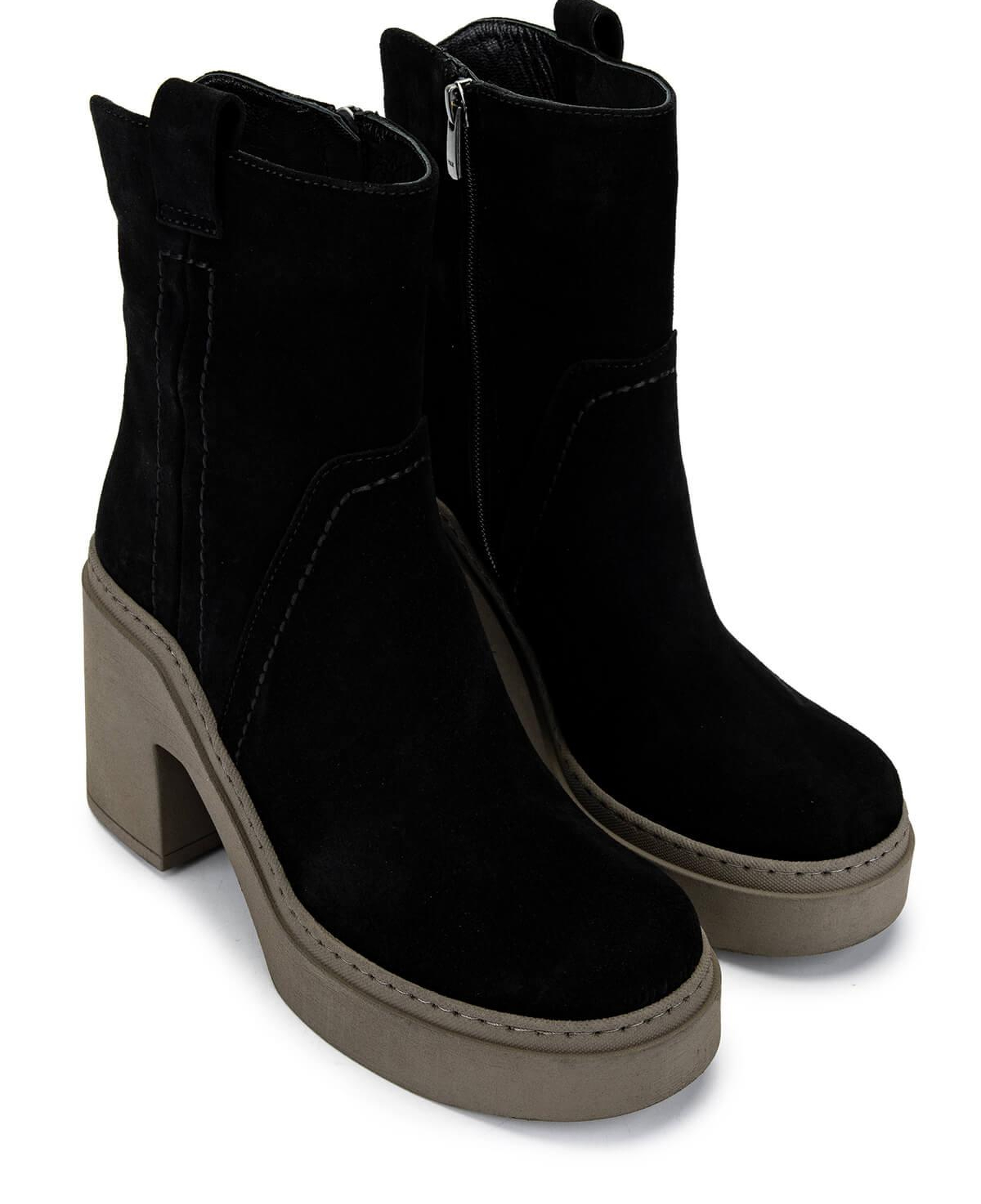 Tamer Tanca Kadın Hakiki Deri Siyah/Haki Casual Bot