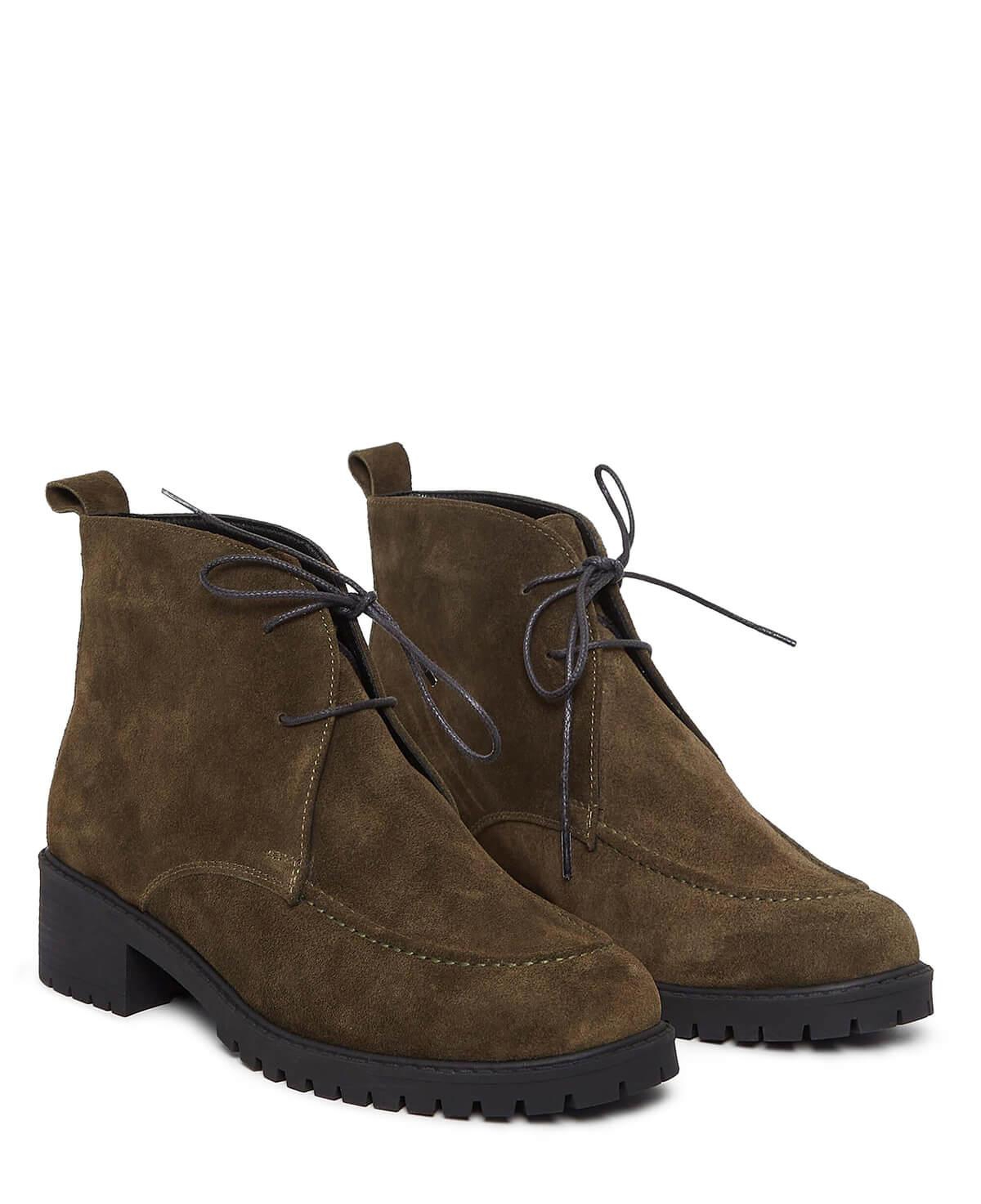 Tamer Tanca Kadın Hakiki Deri Haki Süet Casual Bot