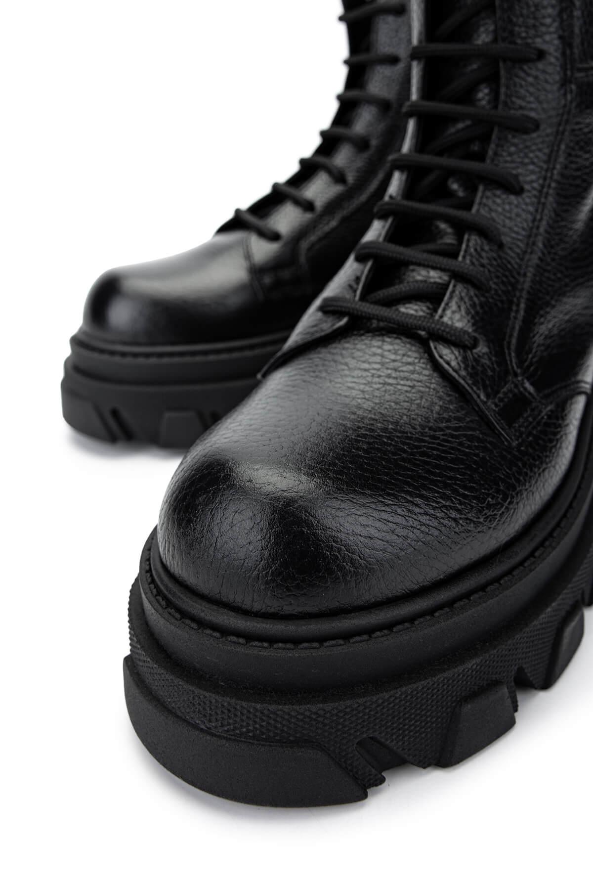 Tamer Tanca Kadın Hakiki Deri Siyah Floter Casual Bot