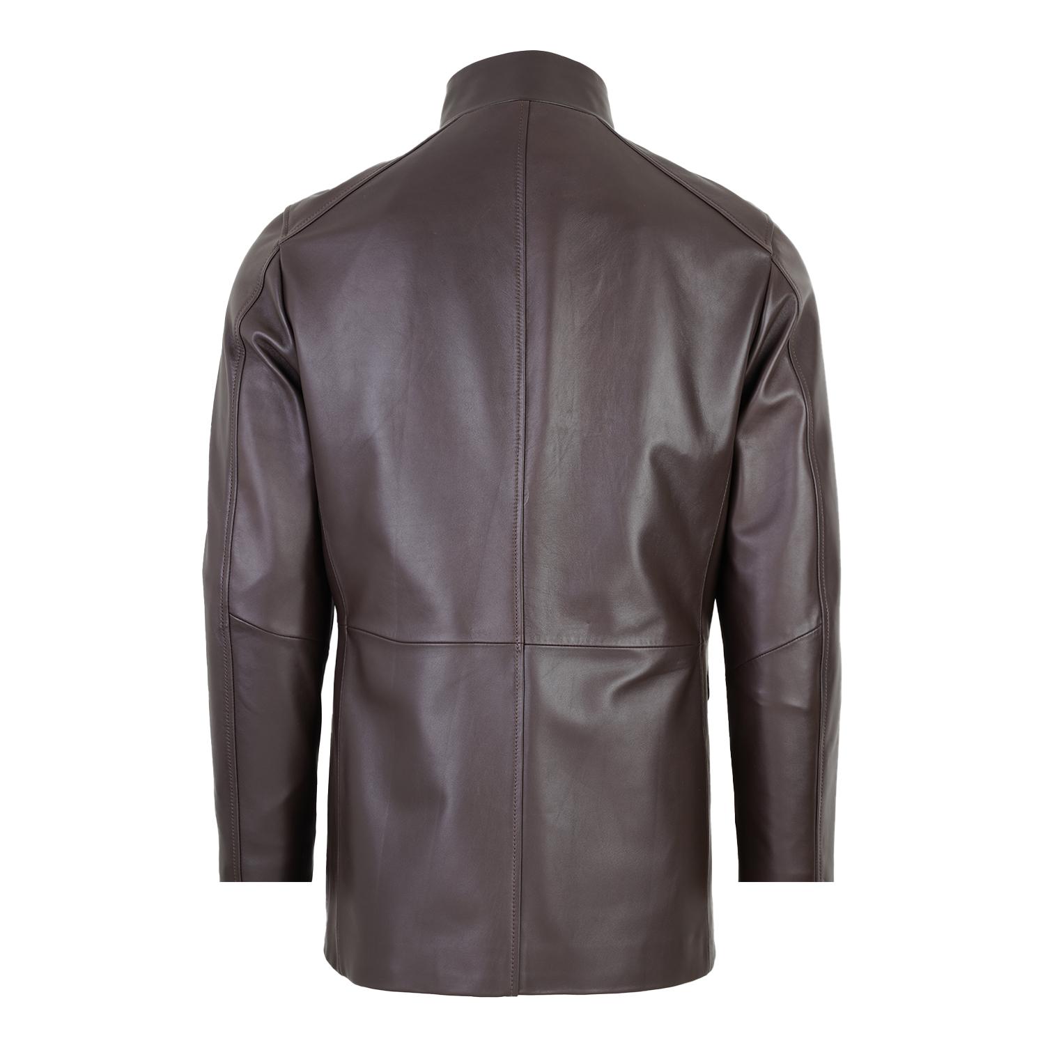 Adahy Kahve Erkek Deri Mont