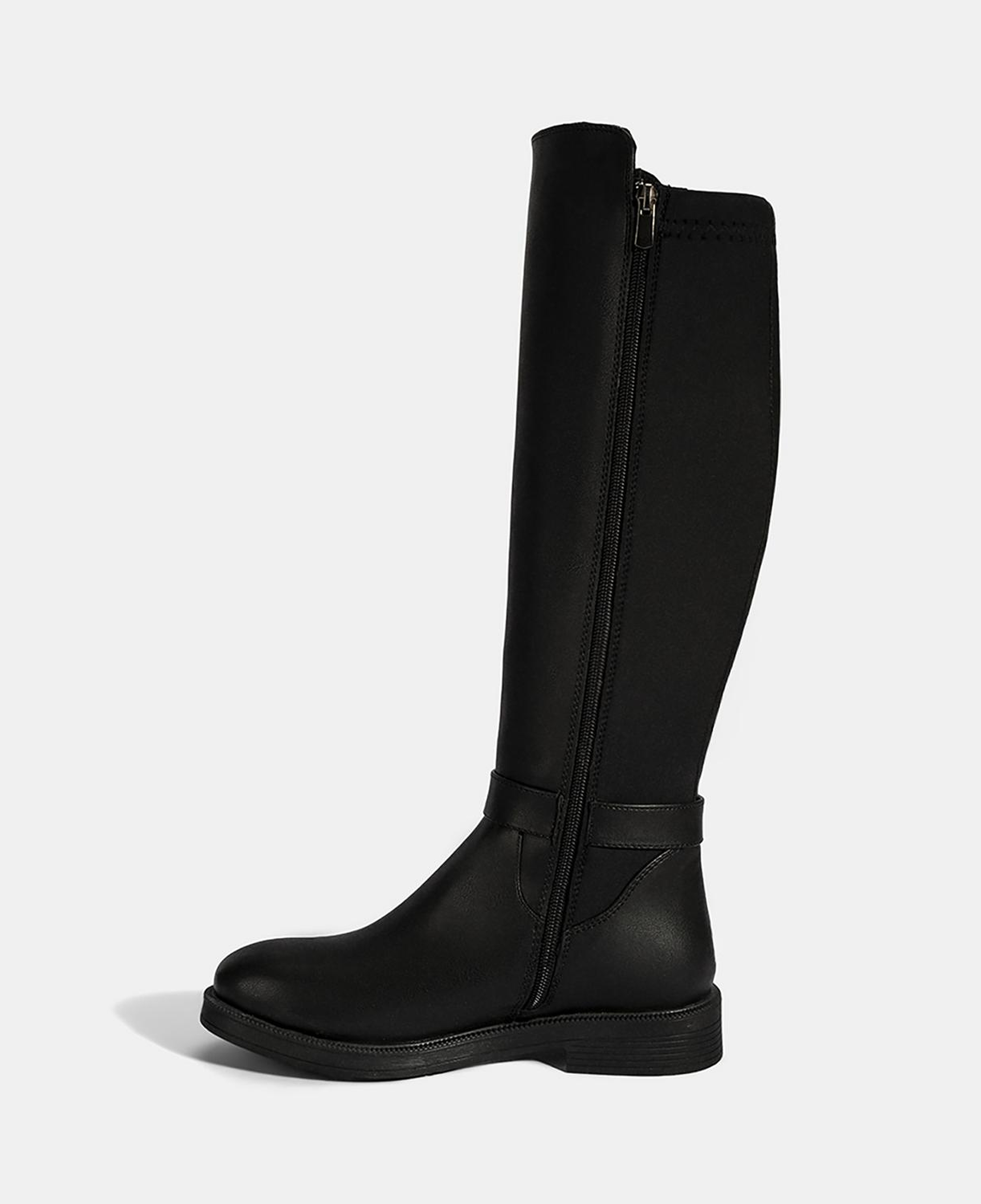 Kadın Siyah Metal Aksesuarlı Stretch Çizme