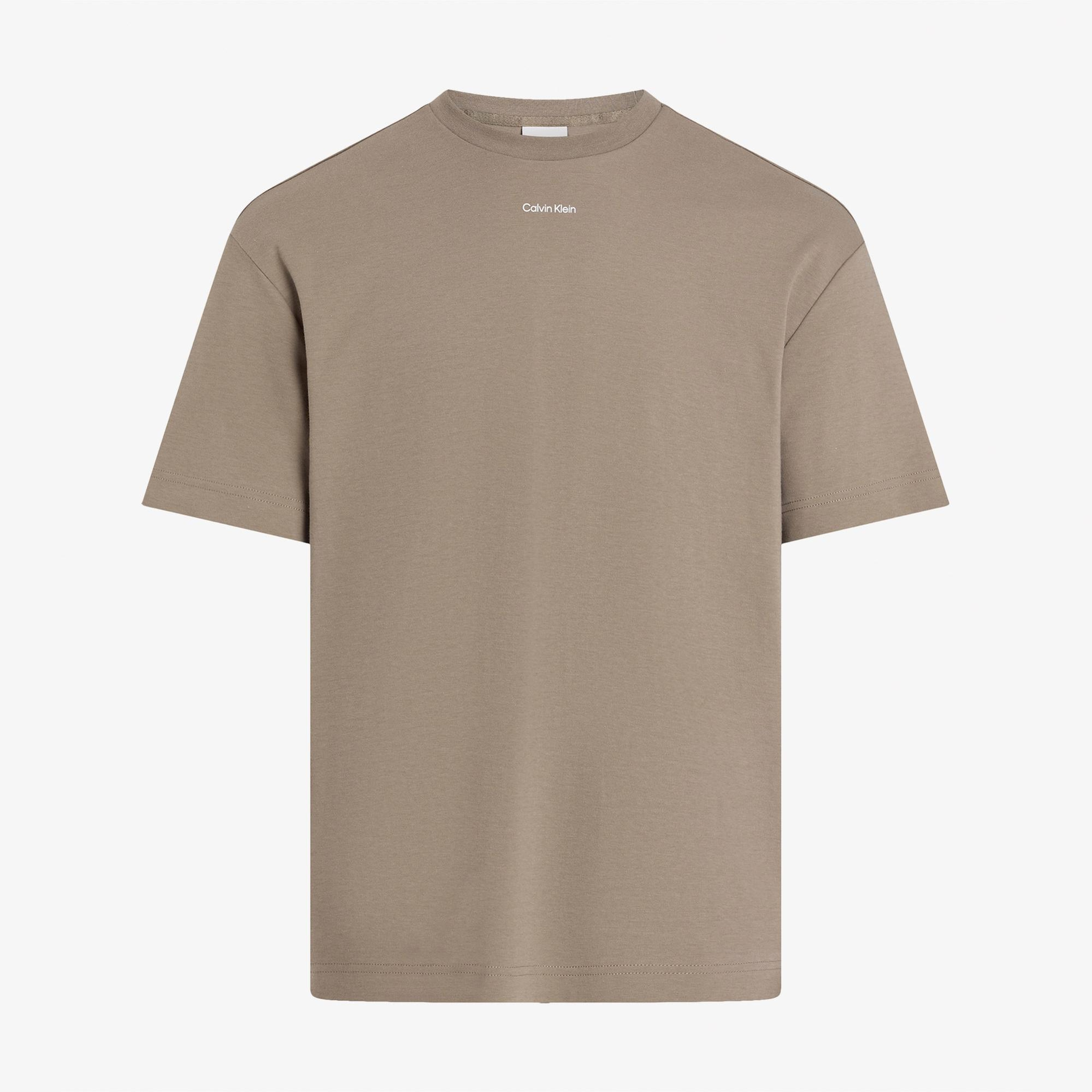 Calvin Klein Nano Logo İnterlo Erkek Kahverengi T-Shirt